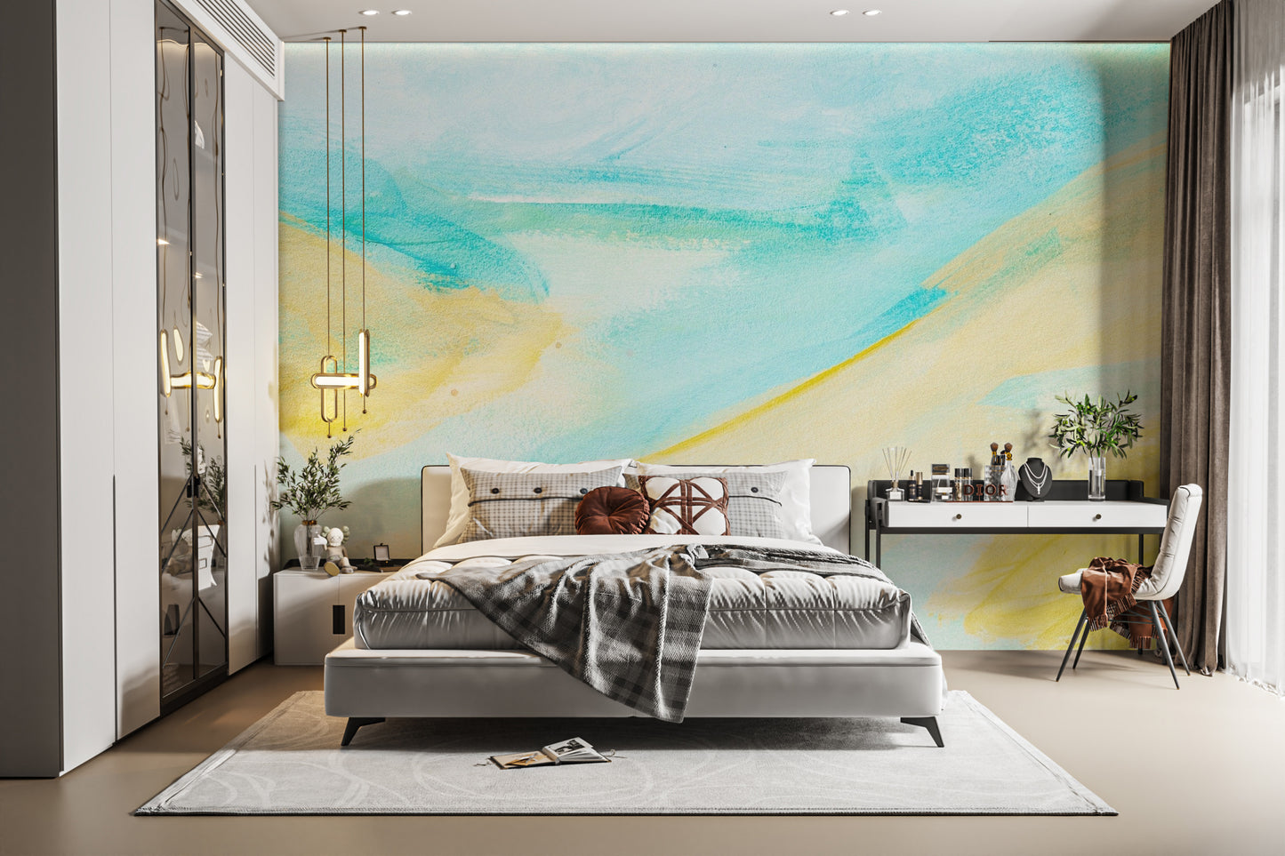 Watercolor Brushstrokes Wallpaper Mural