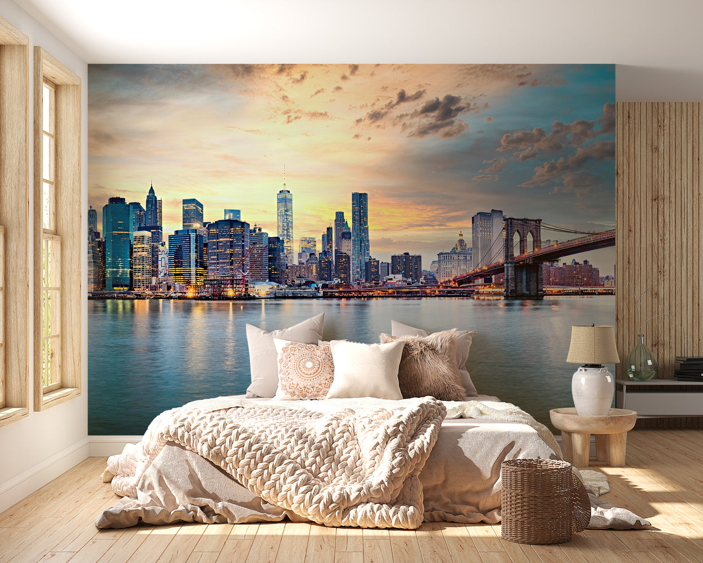 New York Sunset Panorama Wall Mural