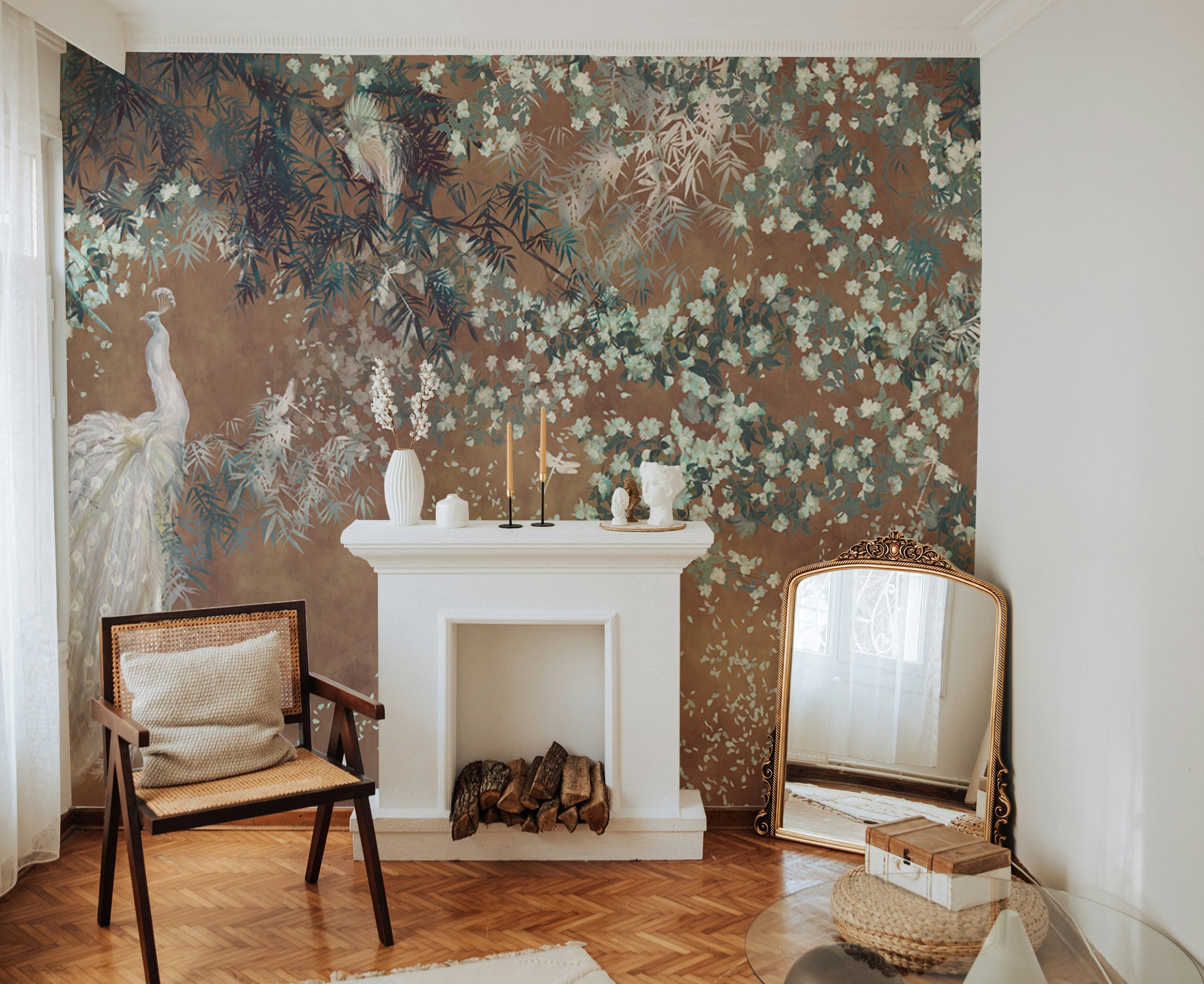 Serenity wallpaper mural Scandinavian artisan design