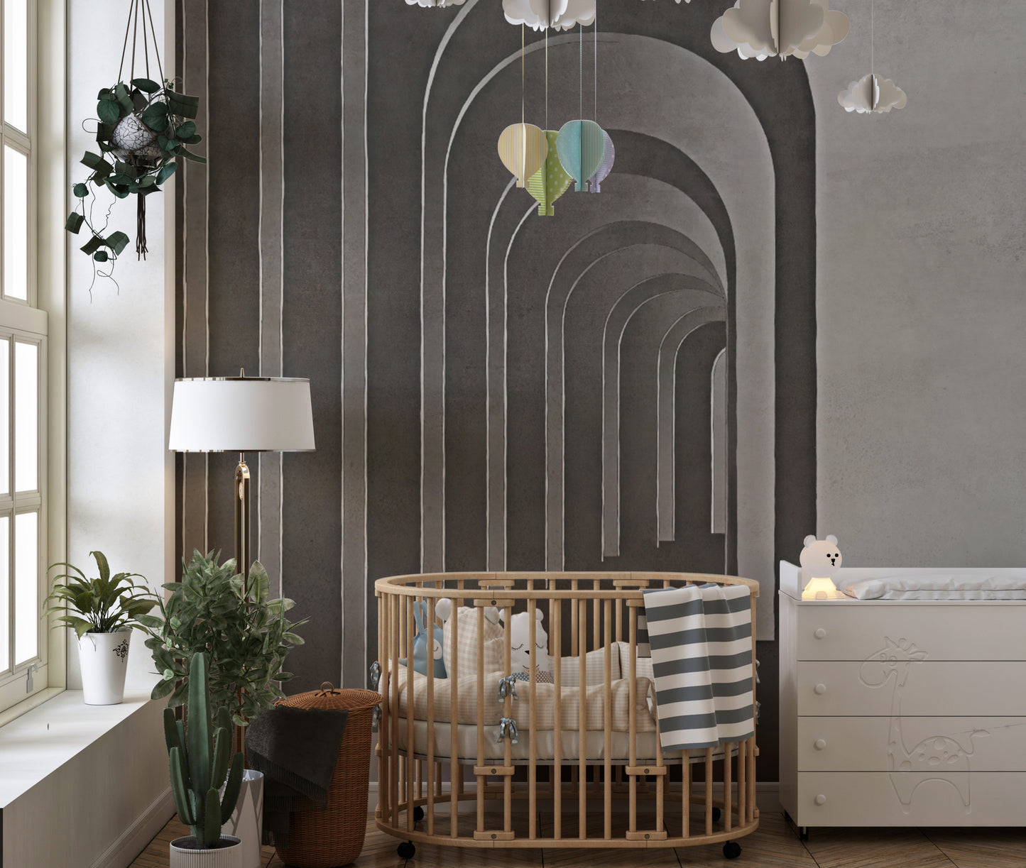 Adorned arch wallpaper with a timeless architectural design.
