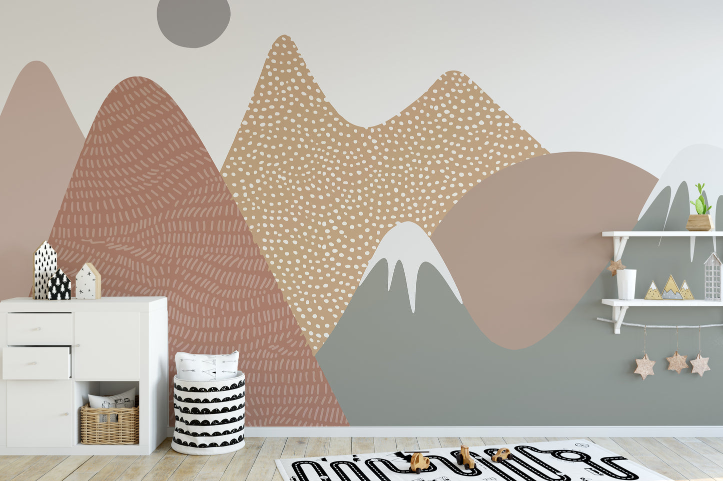 Stippling Mountains Wallpaper Murals