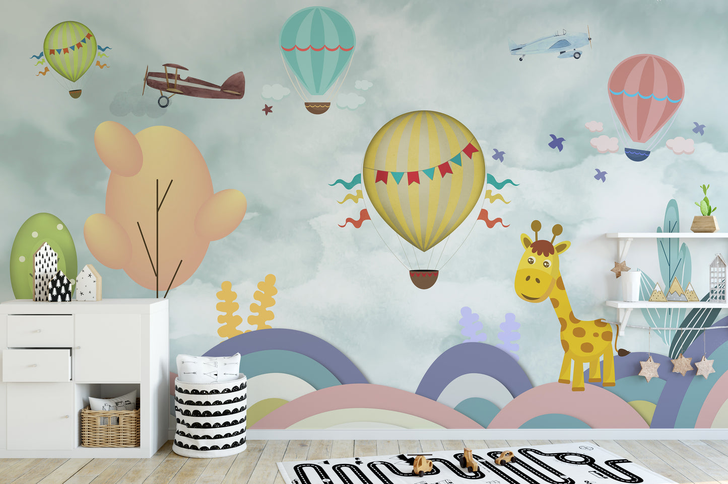 Kids Room Hot Air Balloon Wallpaper
