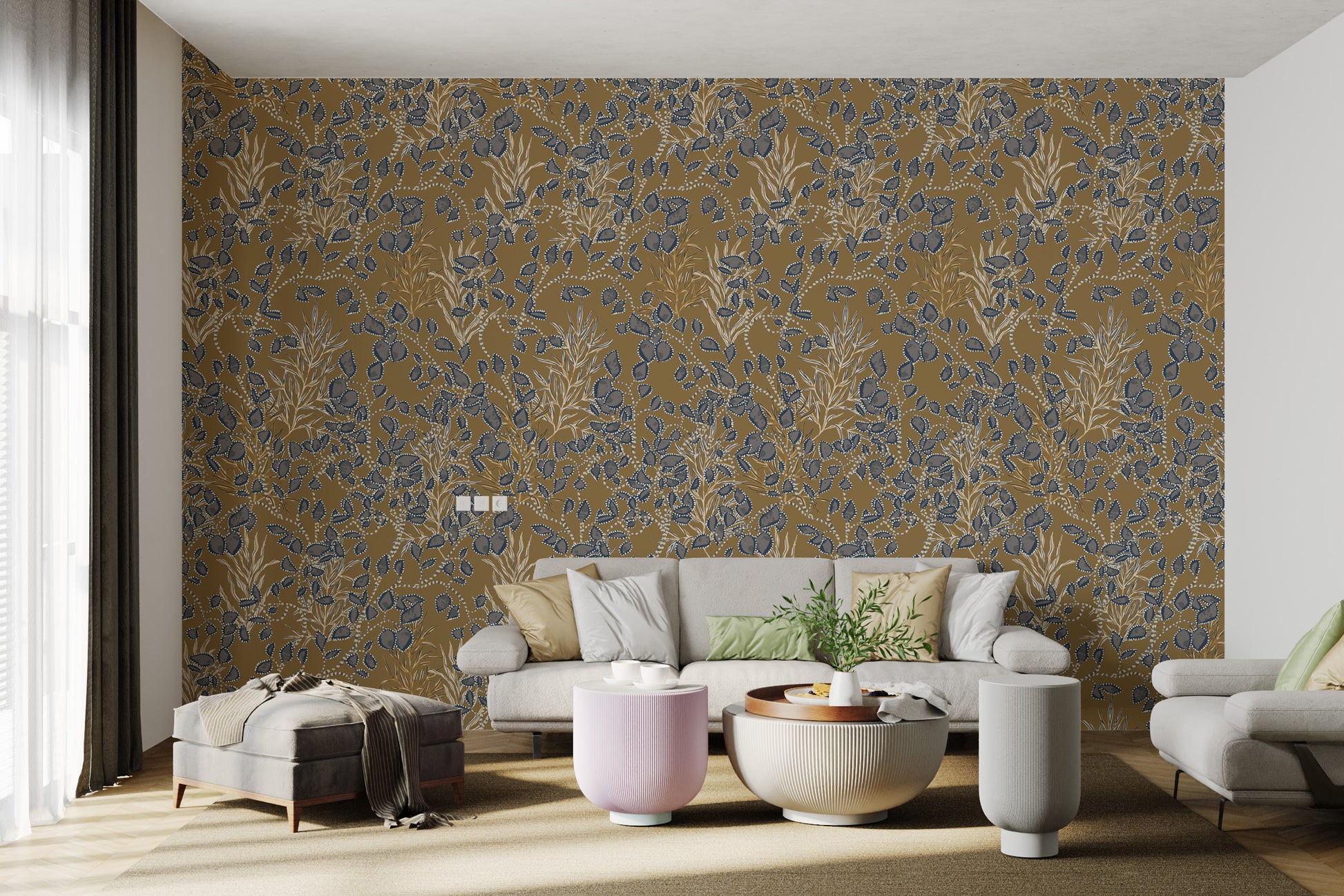 Bohemian Amber Jewel Pattern wallpaper