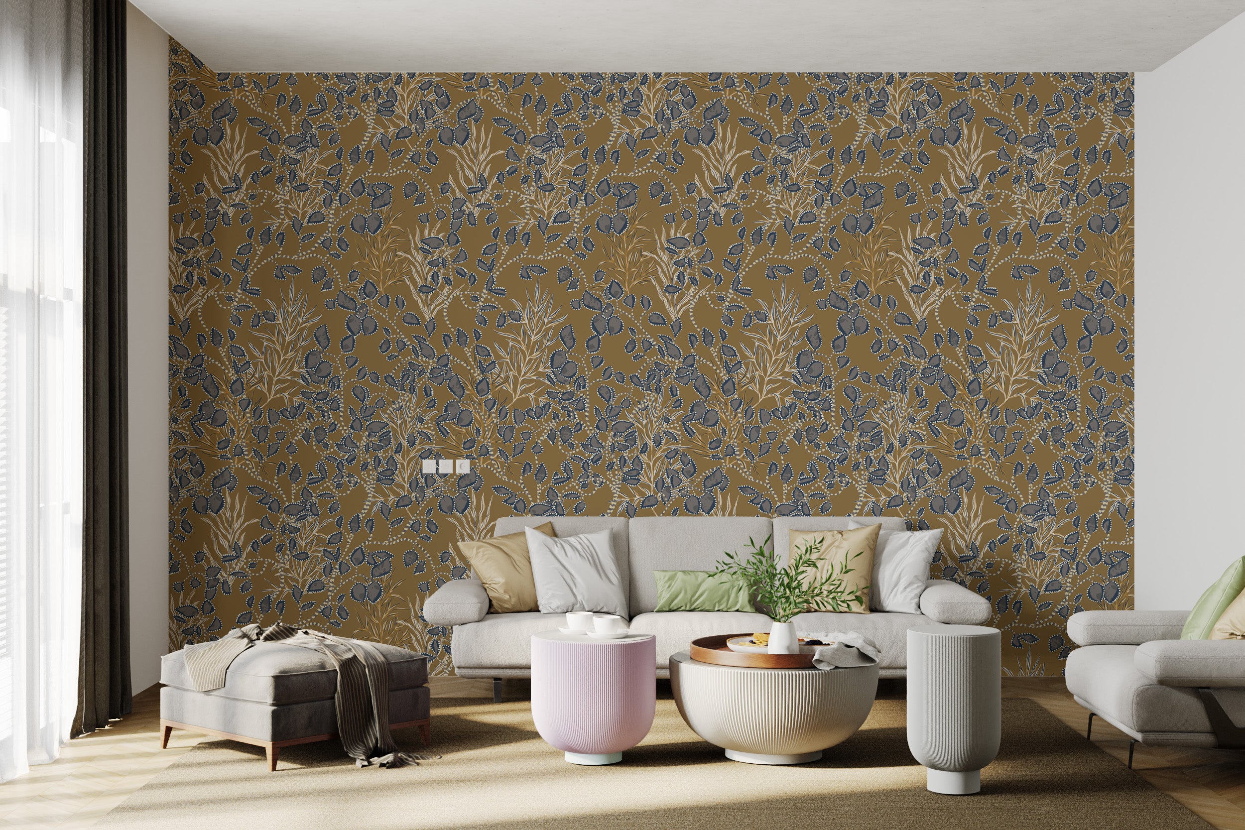 Bohemian Amber Jewel Pattern wallpaper