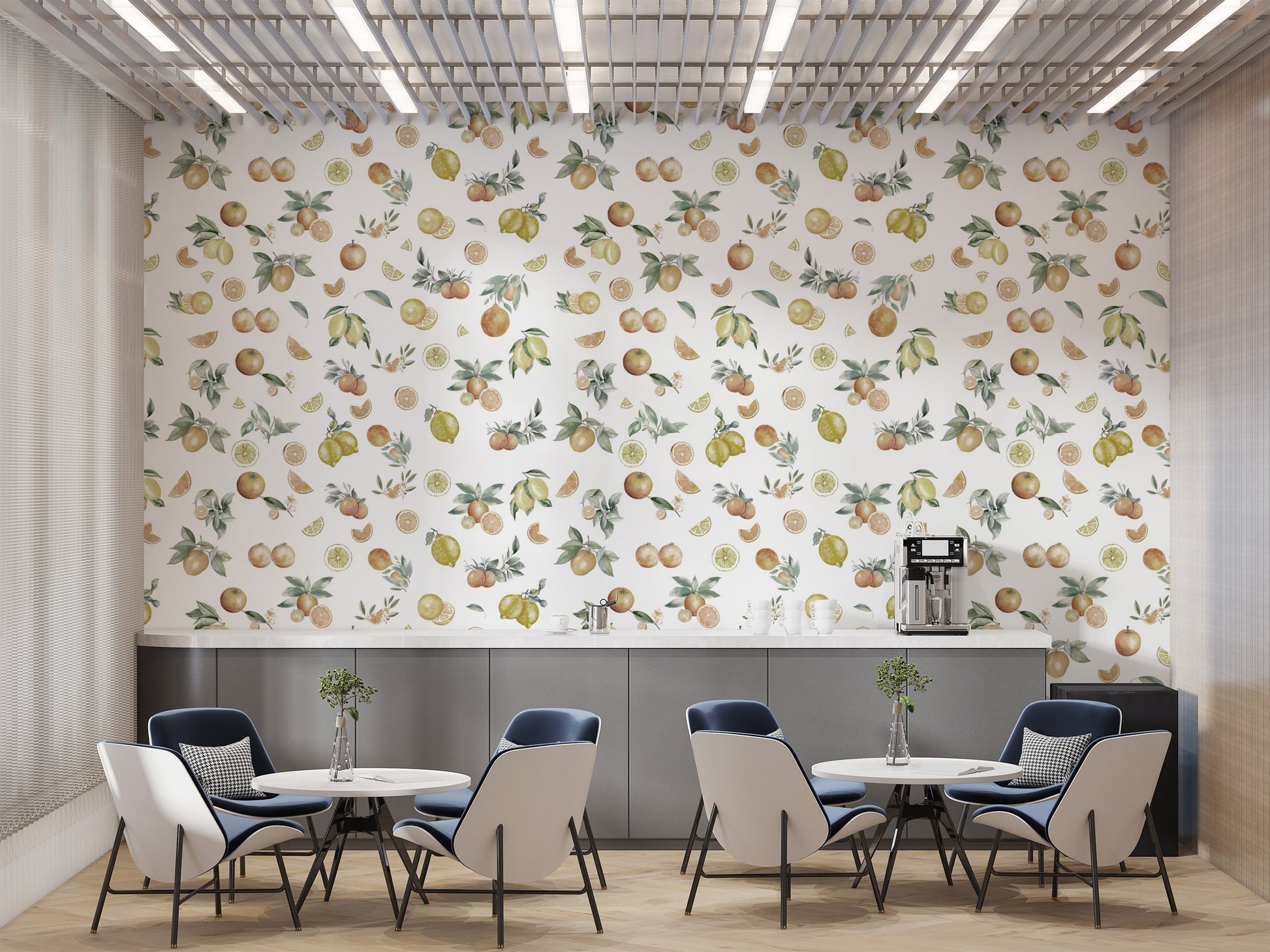 Artistic Summer Citrus Medley Wallpaper Mural accents