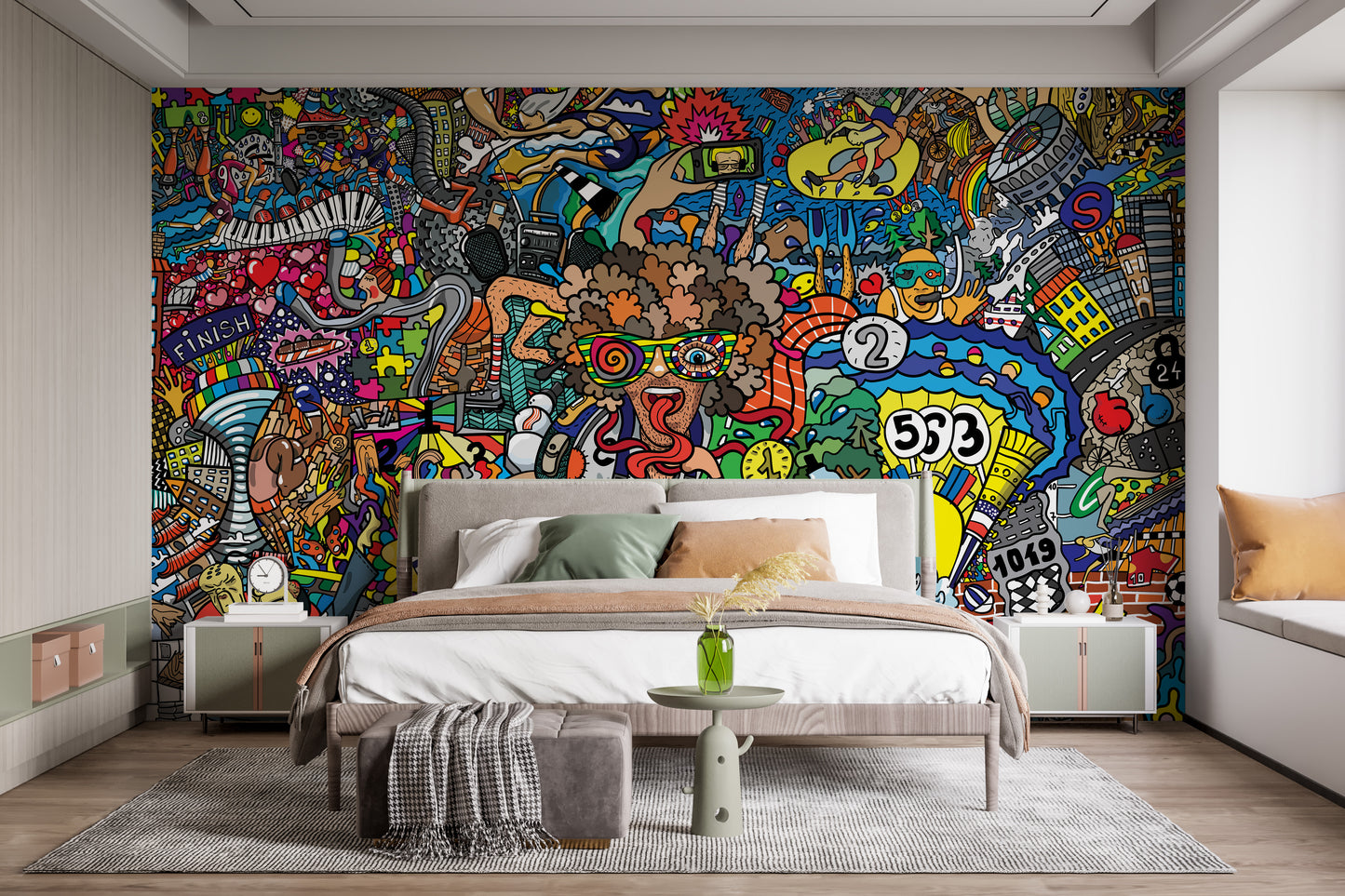 Sports Collage Graffiti Wall Mural