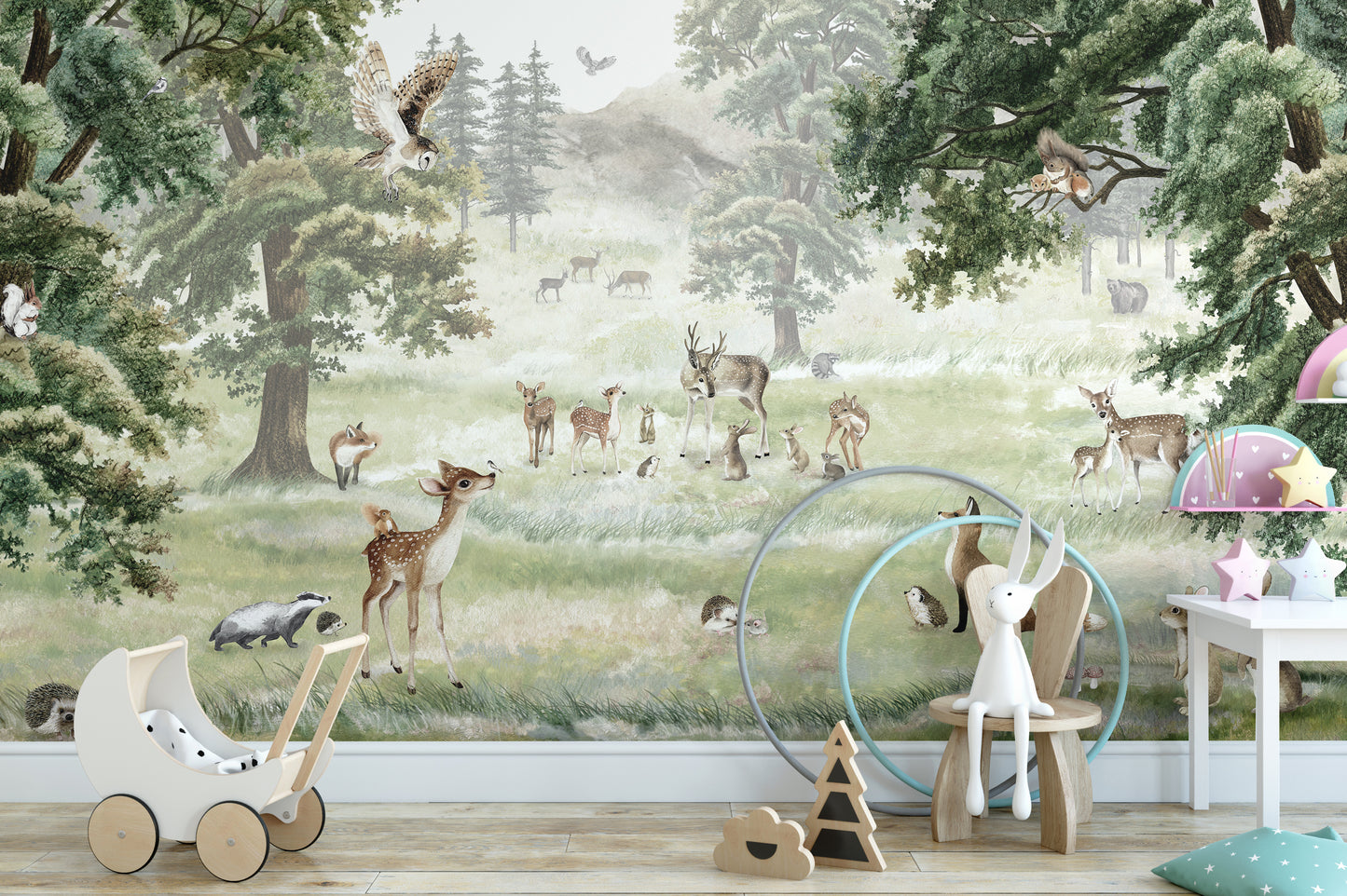 Forest fun wallpaper murals for kids room