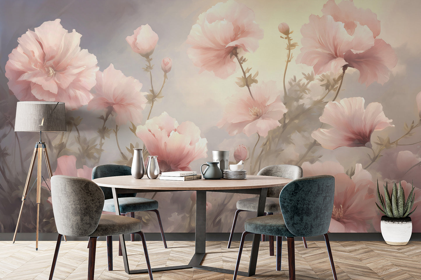 Godetia Pink Flower Wallpaper Mural