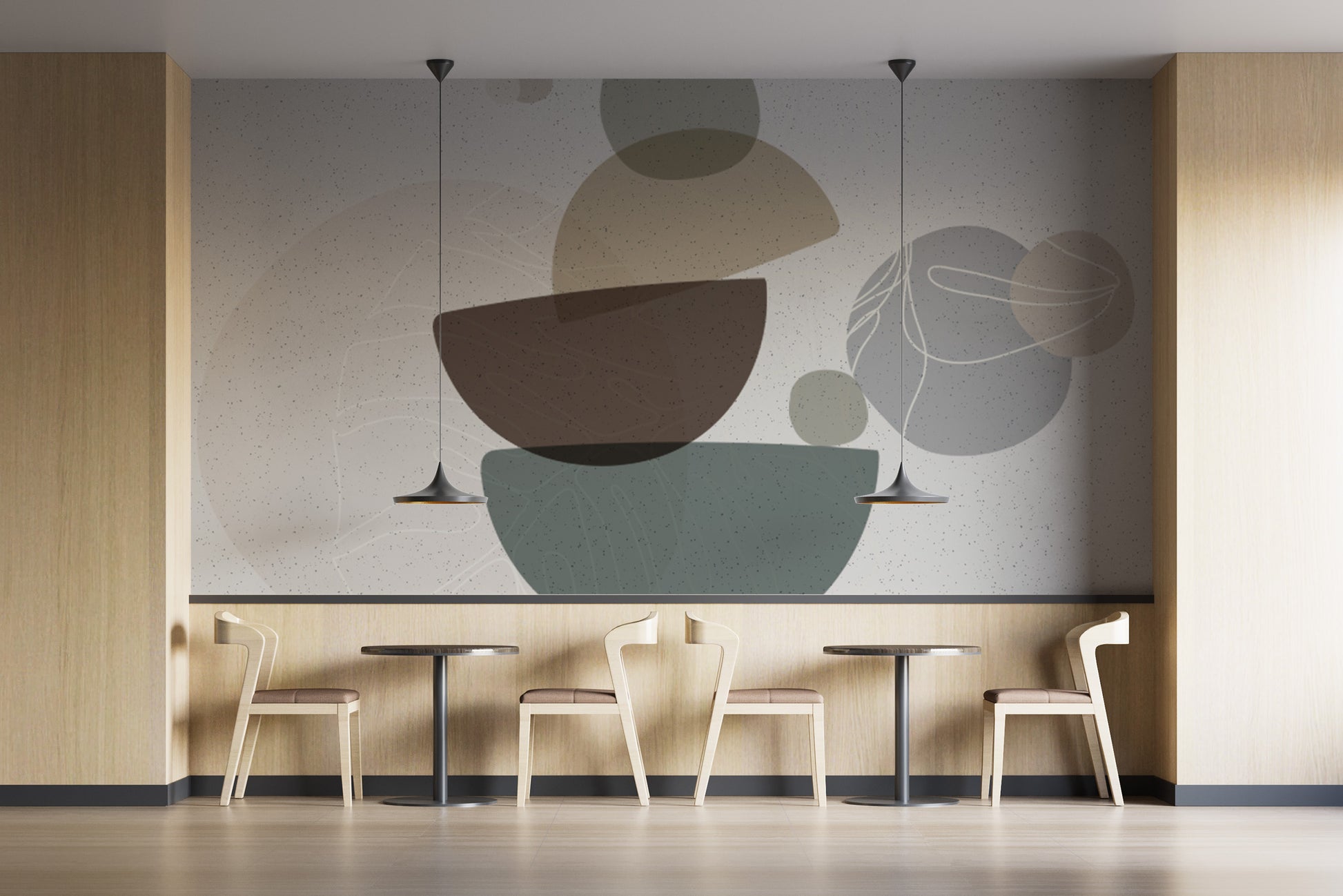 Soft Contour Bohemian Mural for artistic spaces