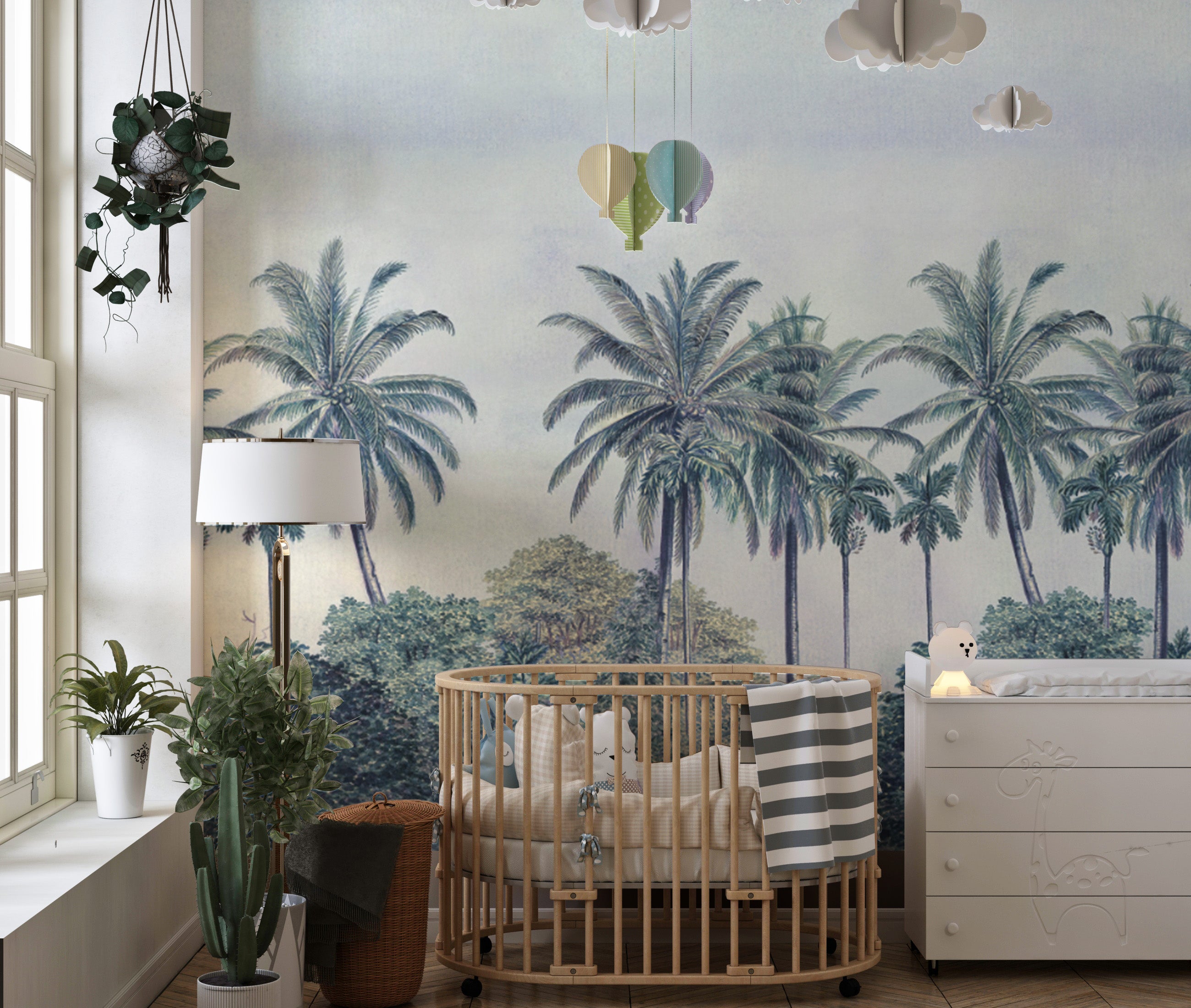 Timeless vintage-inspired tropical wallpaper design