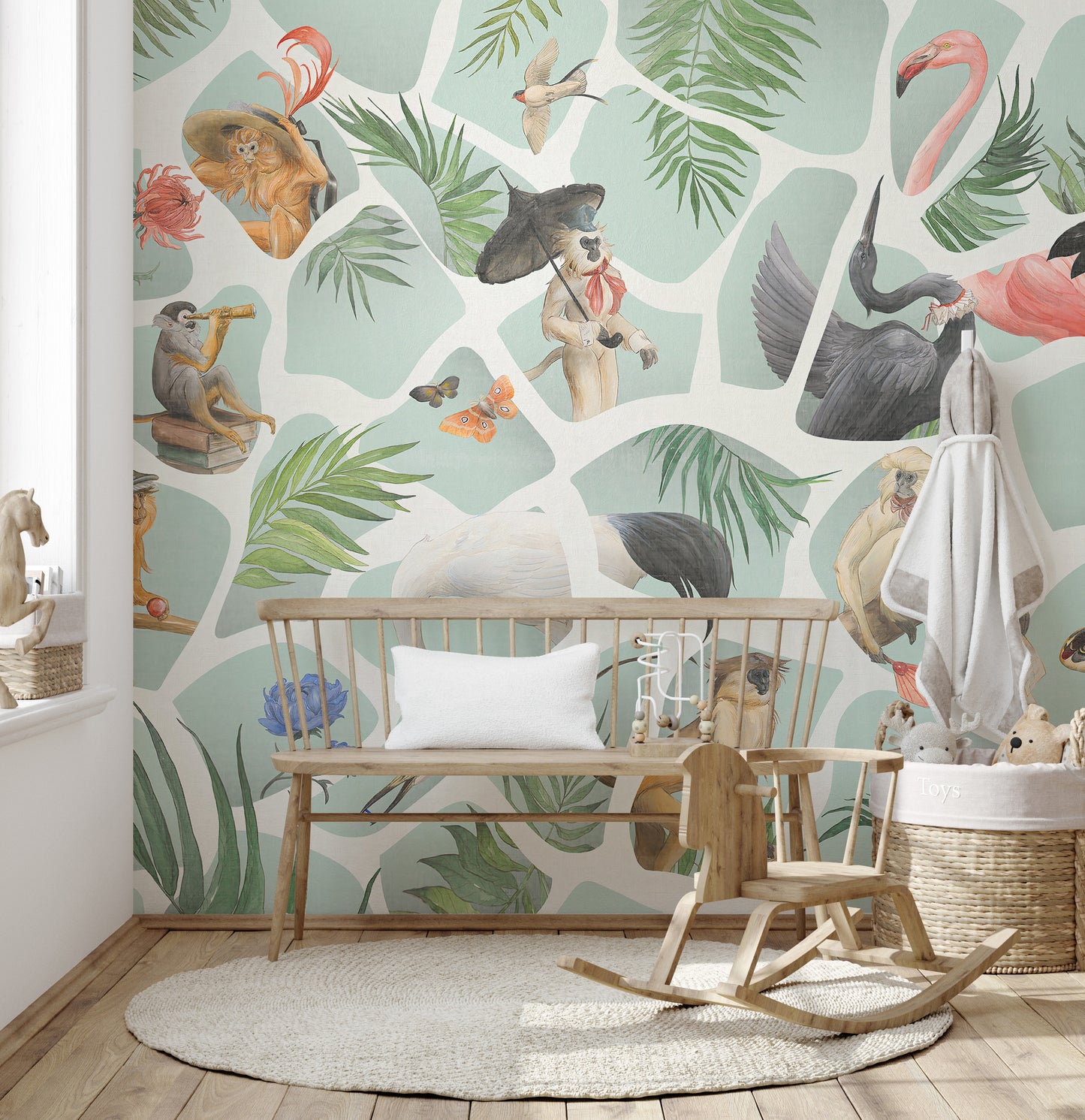 Watercolor Monkey wallpaper Mural