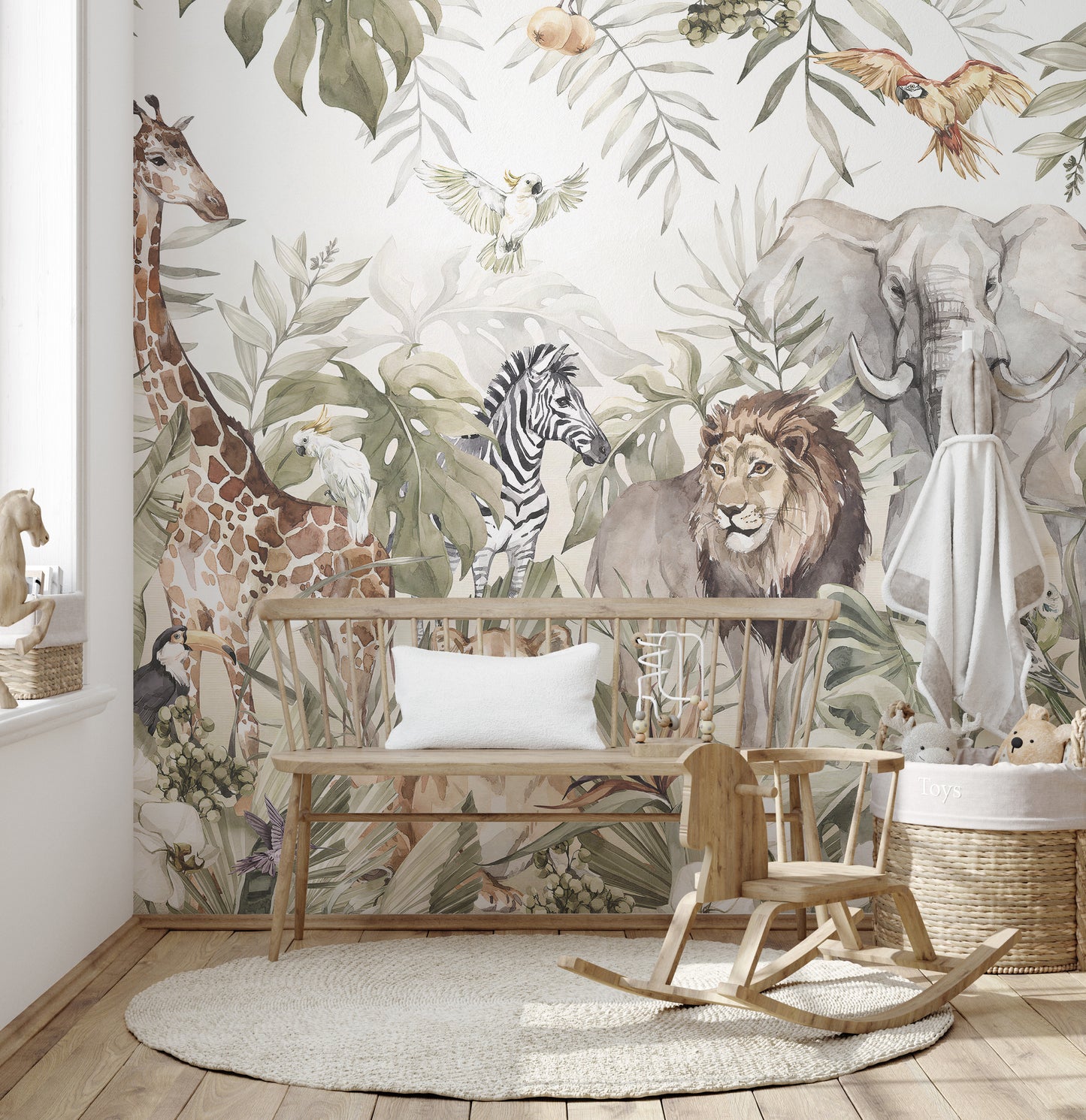 Watercolor Animal Kingdom Forest Wallpaper Murals