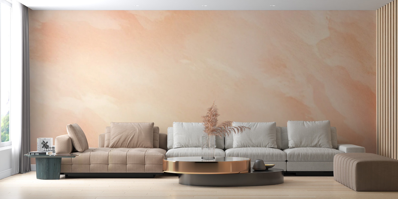 Watercolor wallpaper featuring peach melody Pantone shades
