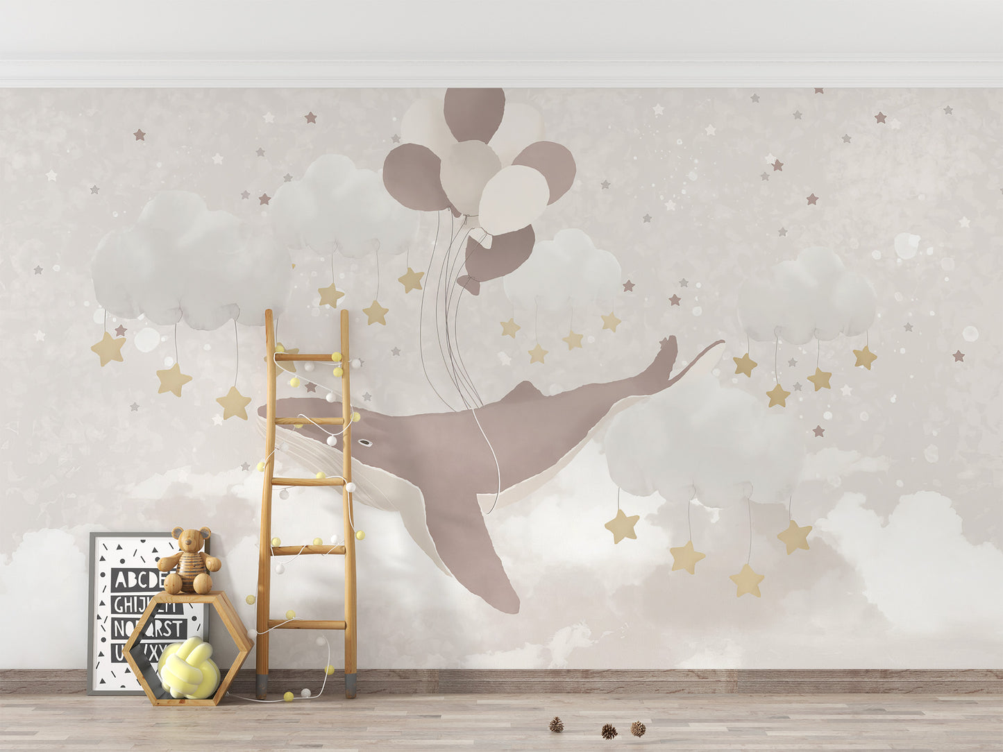 Whale Sky Parade Wall Mural