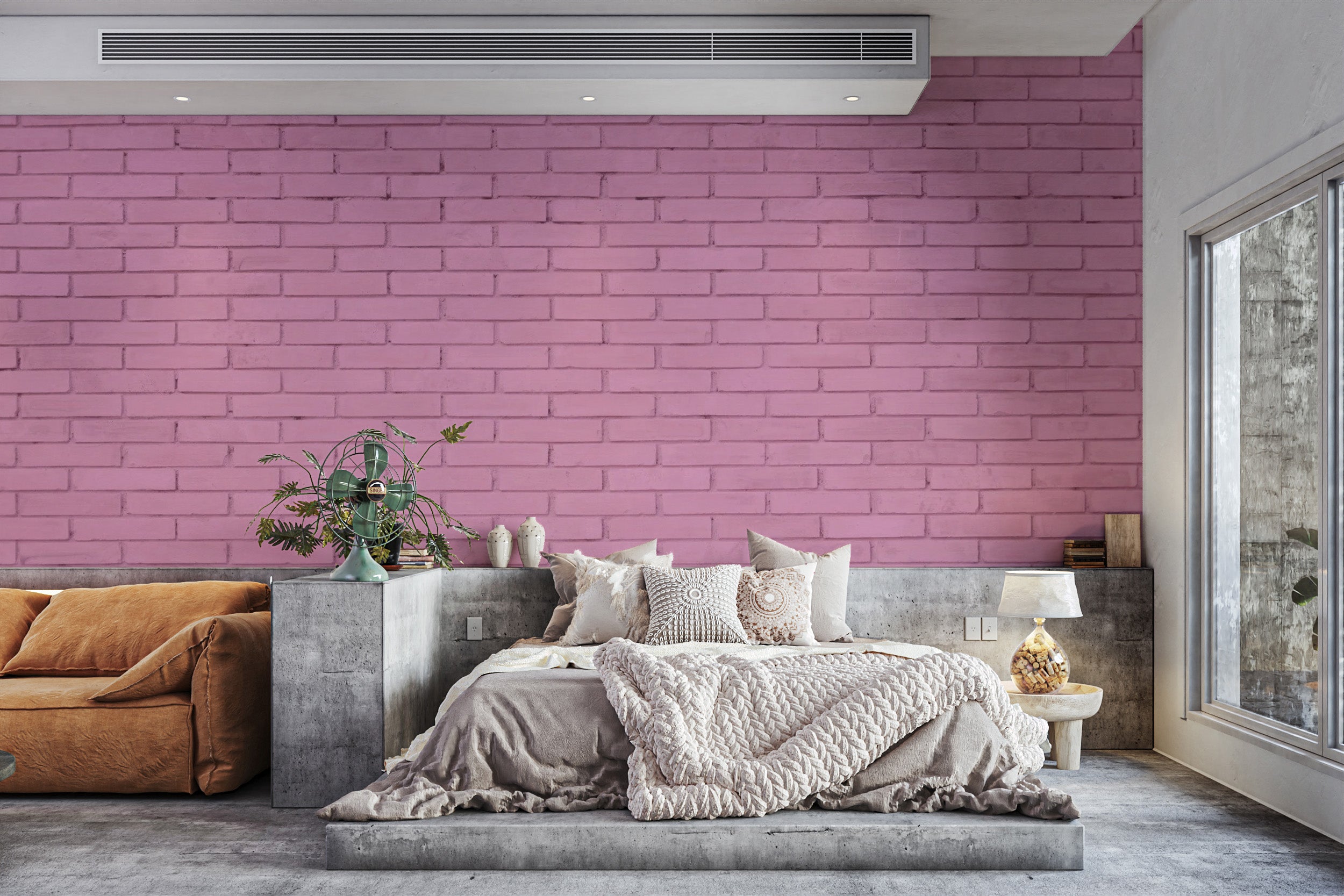 Pink Brick Wallpaper