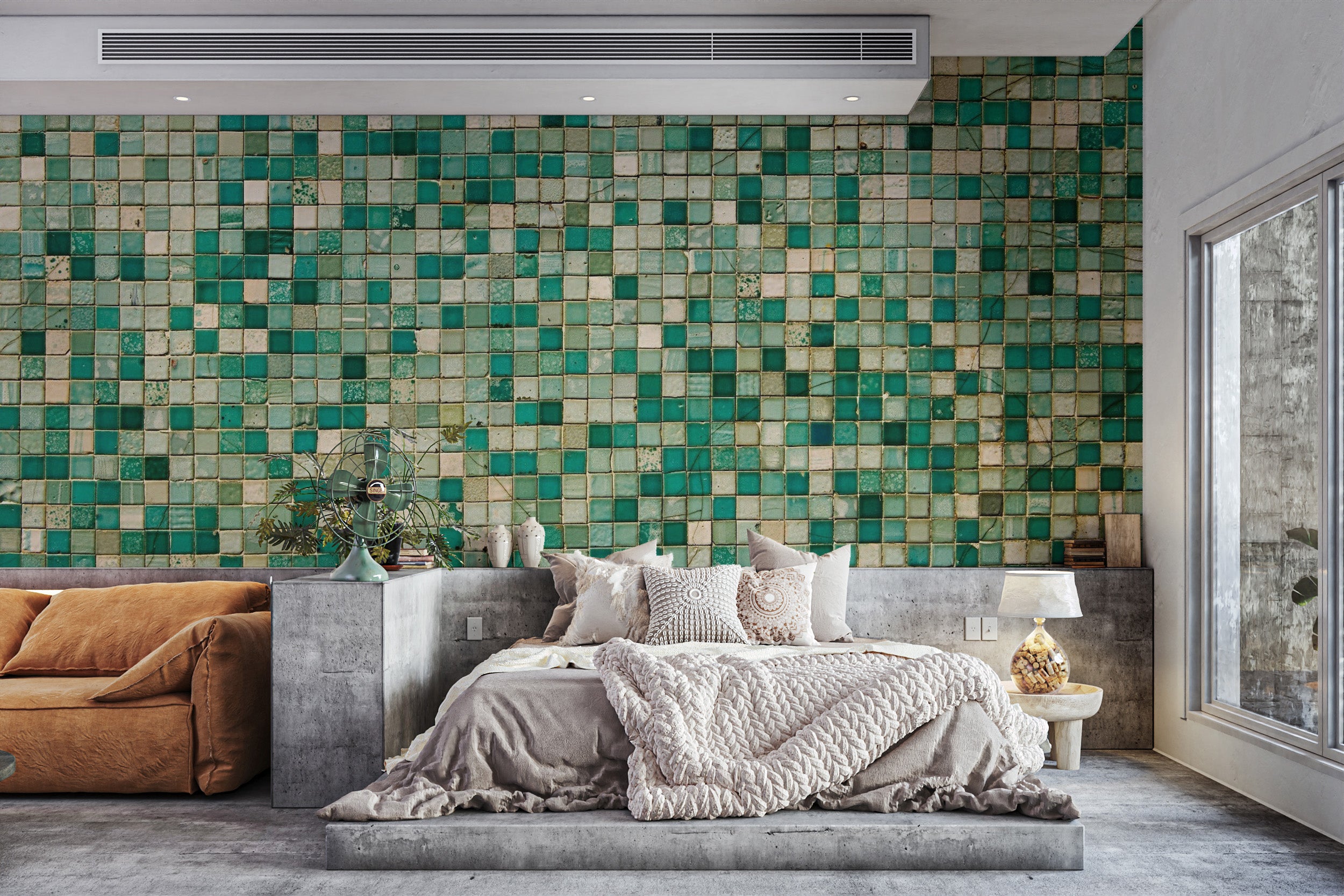 Faux Mosaic Wallpaper Mural