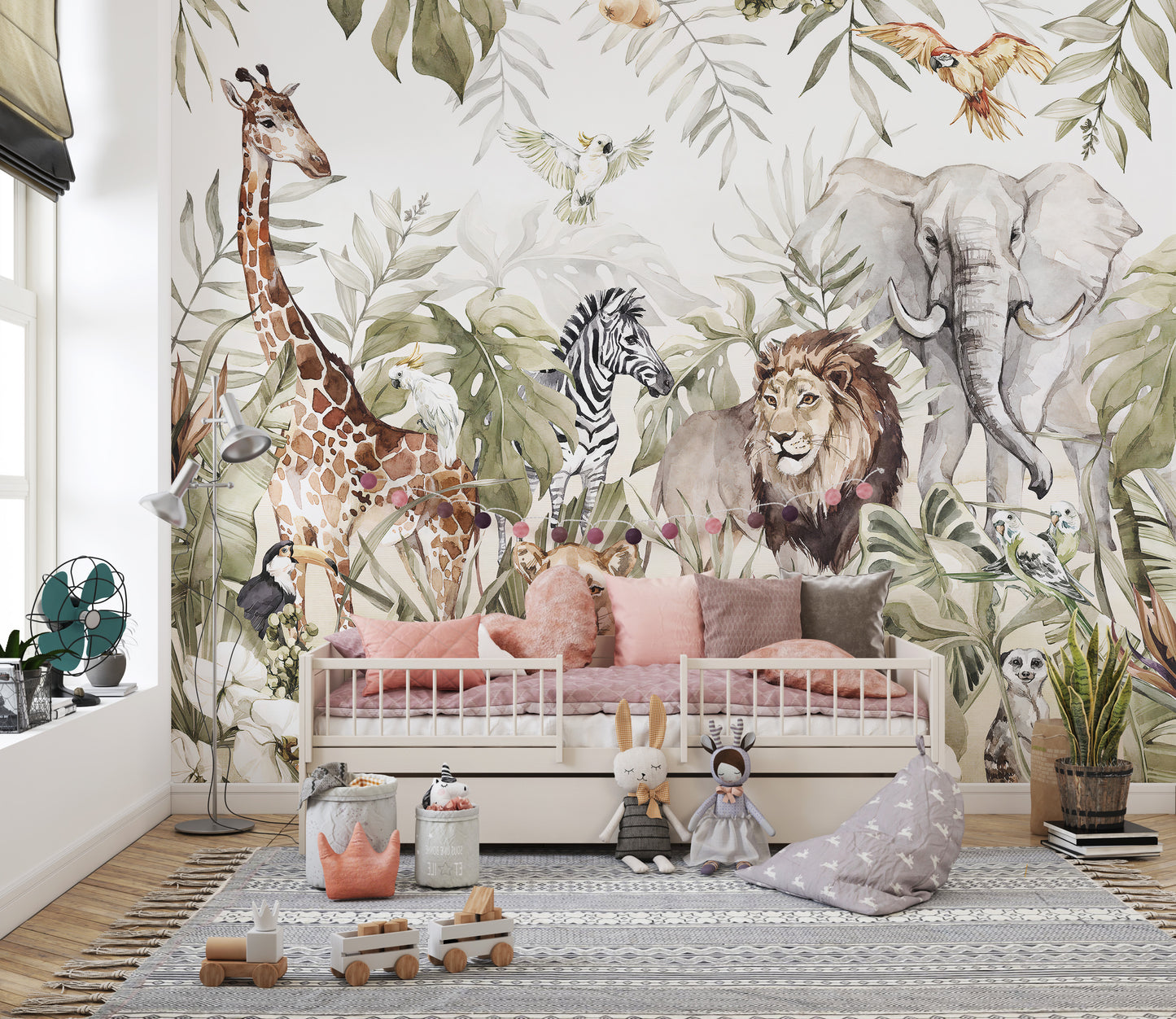 Watercolor Animal Kingdom Forest Wallpaper Murals