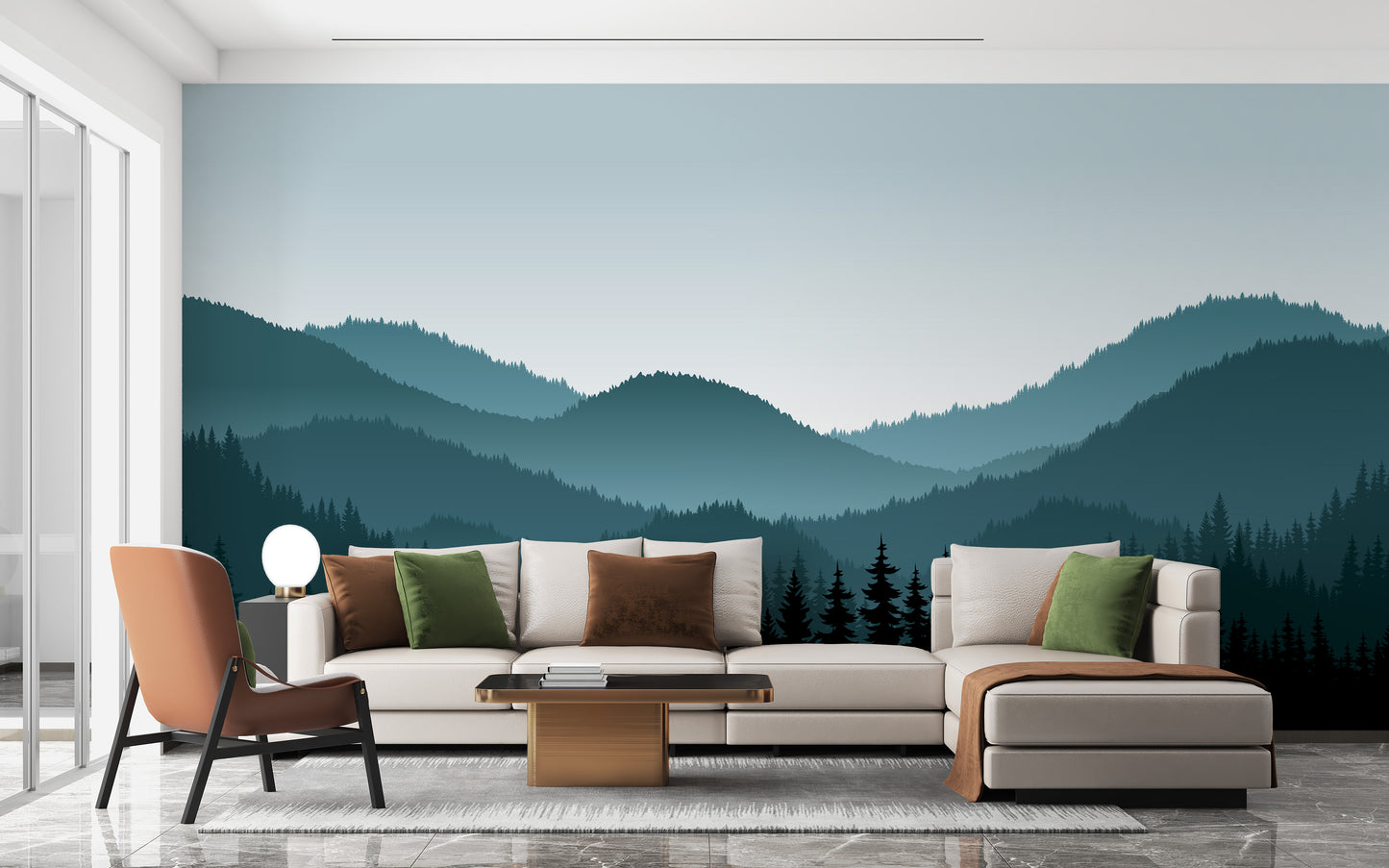 Dark Foggy Mountains Wallpaper Murals