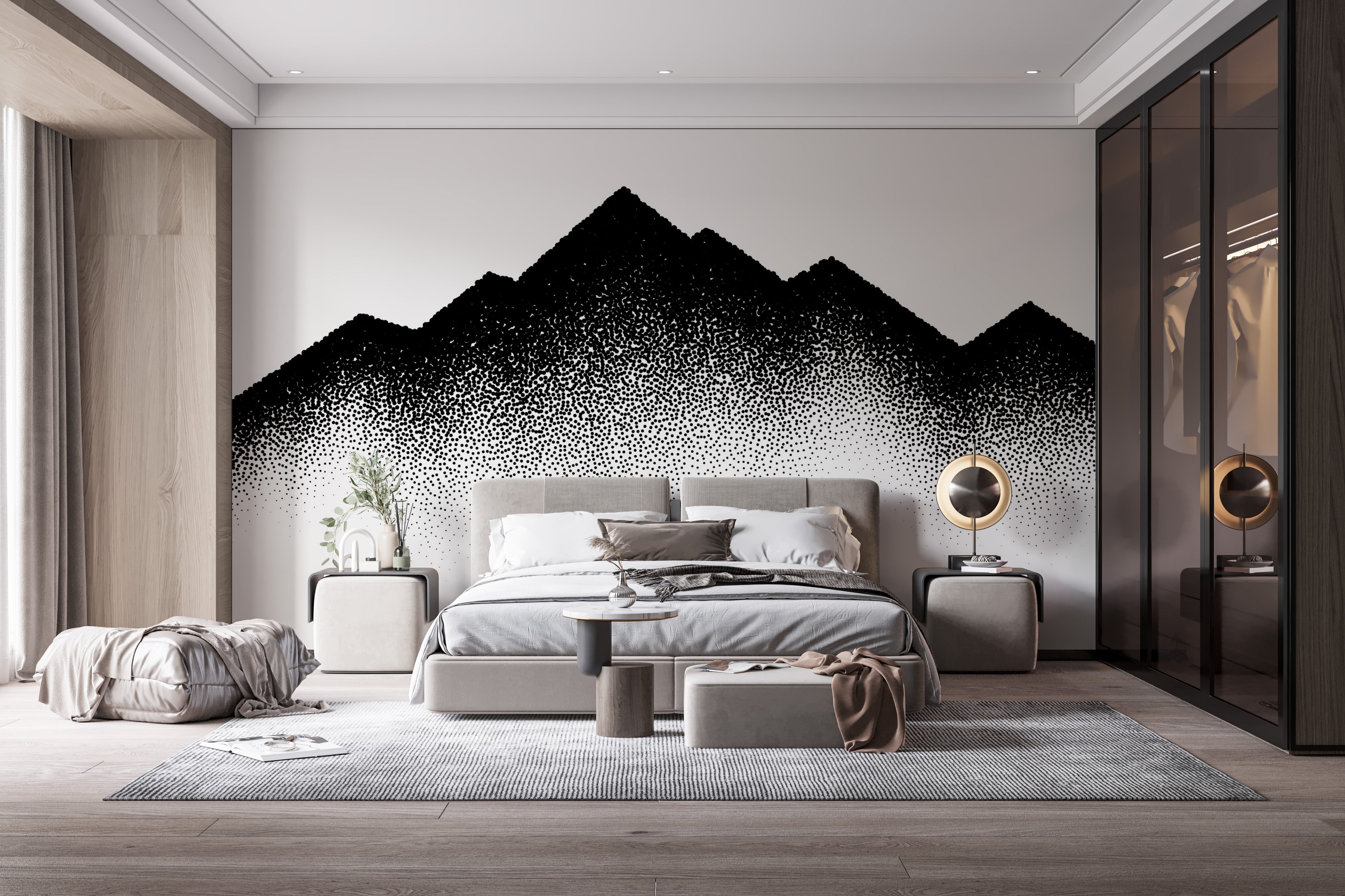 Tranquil mountain peel and stick mural