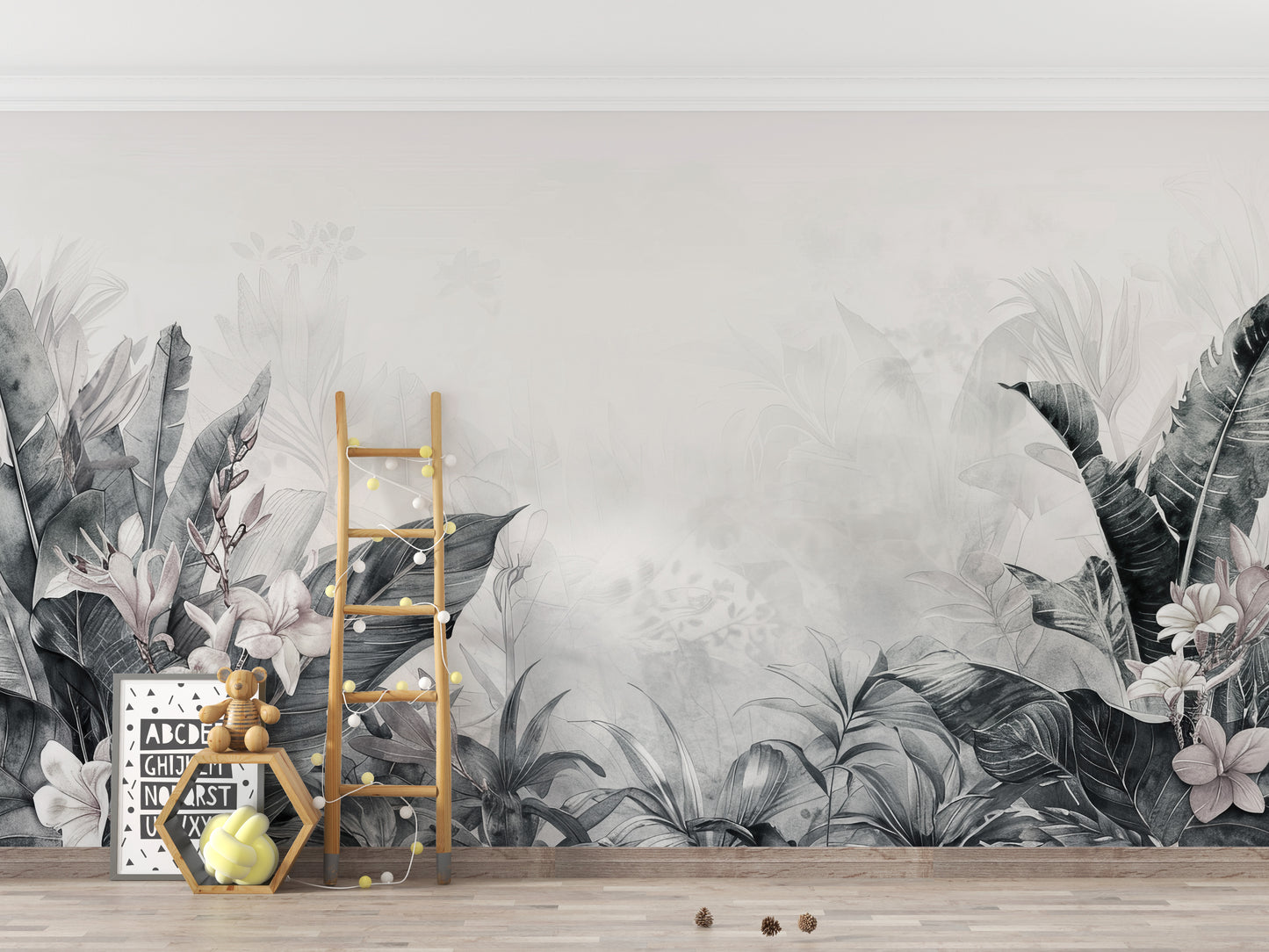 Vintage Tropical Forest Leaves Wallpaper Murals