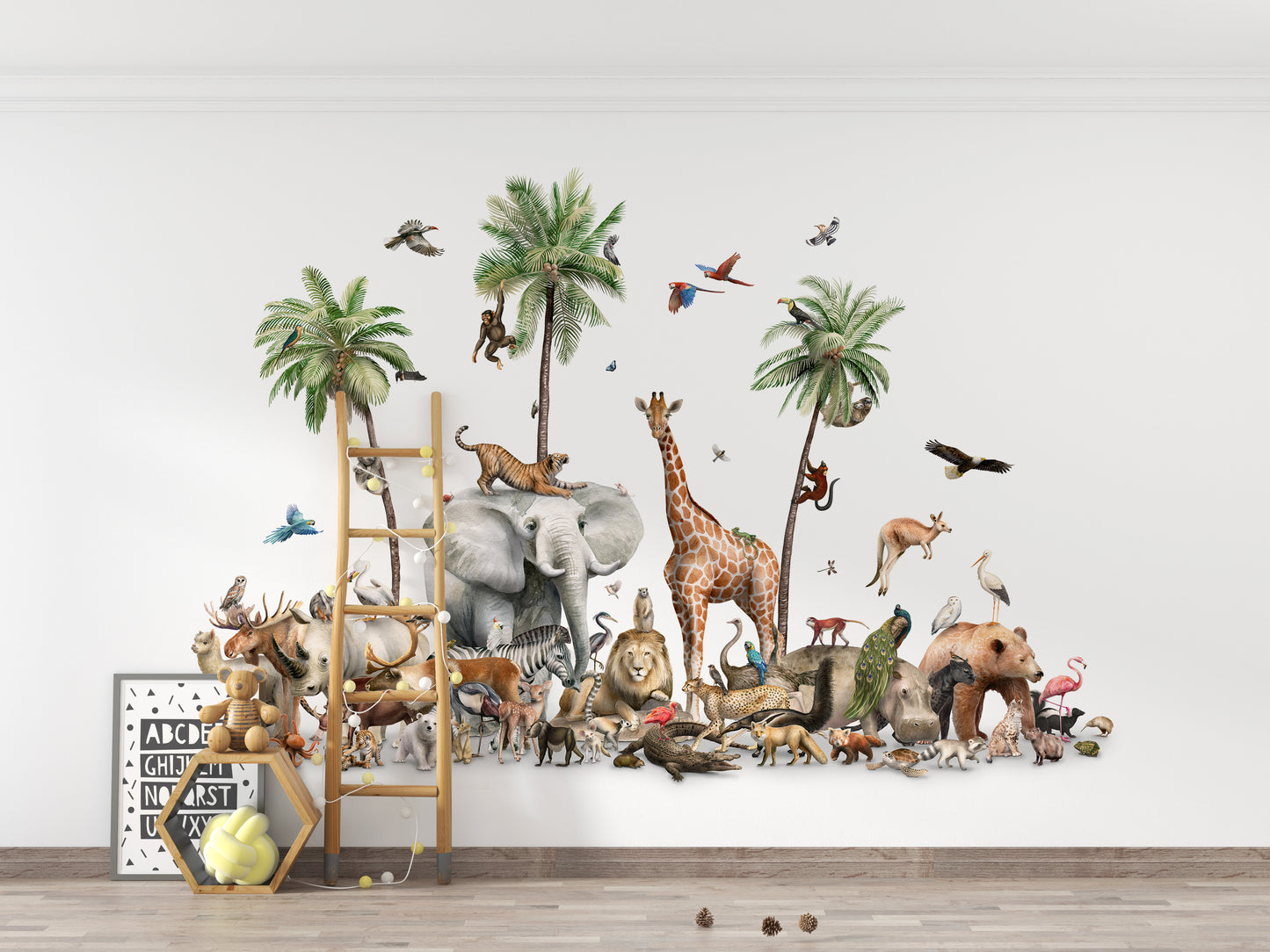 Jungle Safari Animal Birds Wallpaper Mural