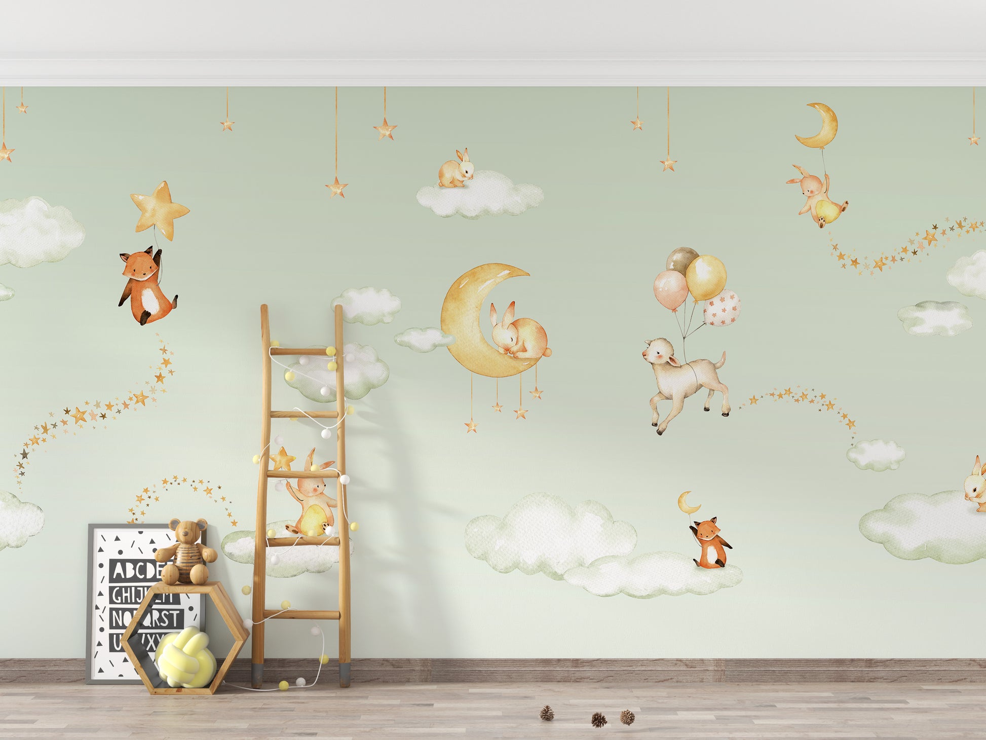 Green Sweet dreams wallpaper for kids room - Giffywalls