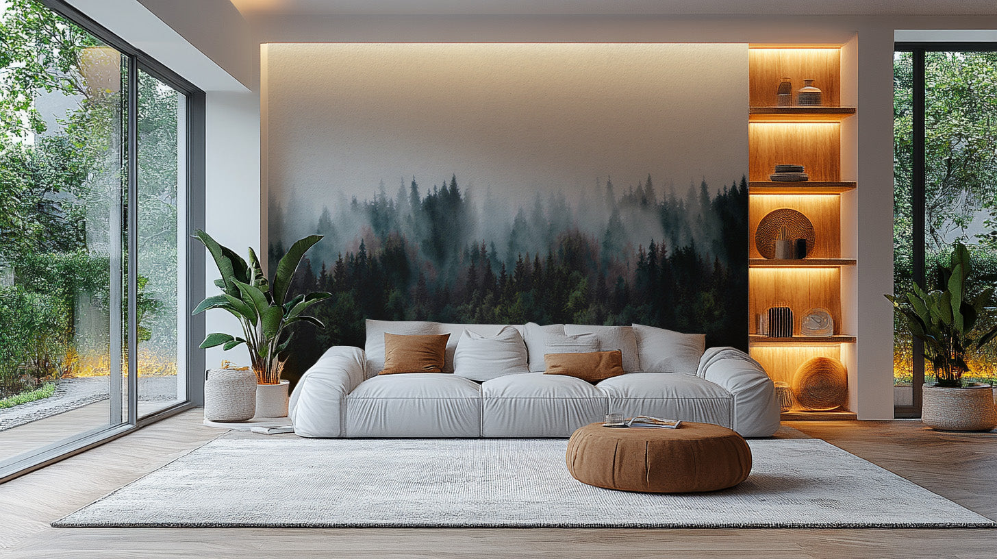 Mystical woodland scenery wall mural
