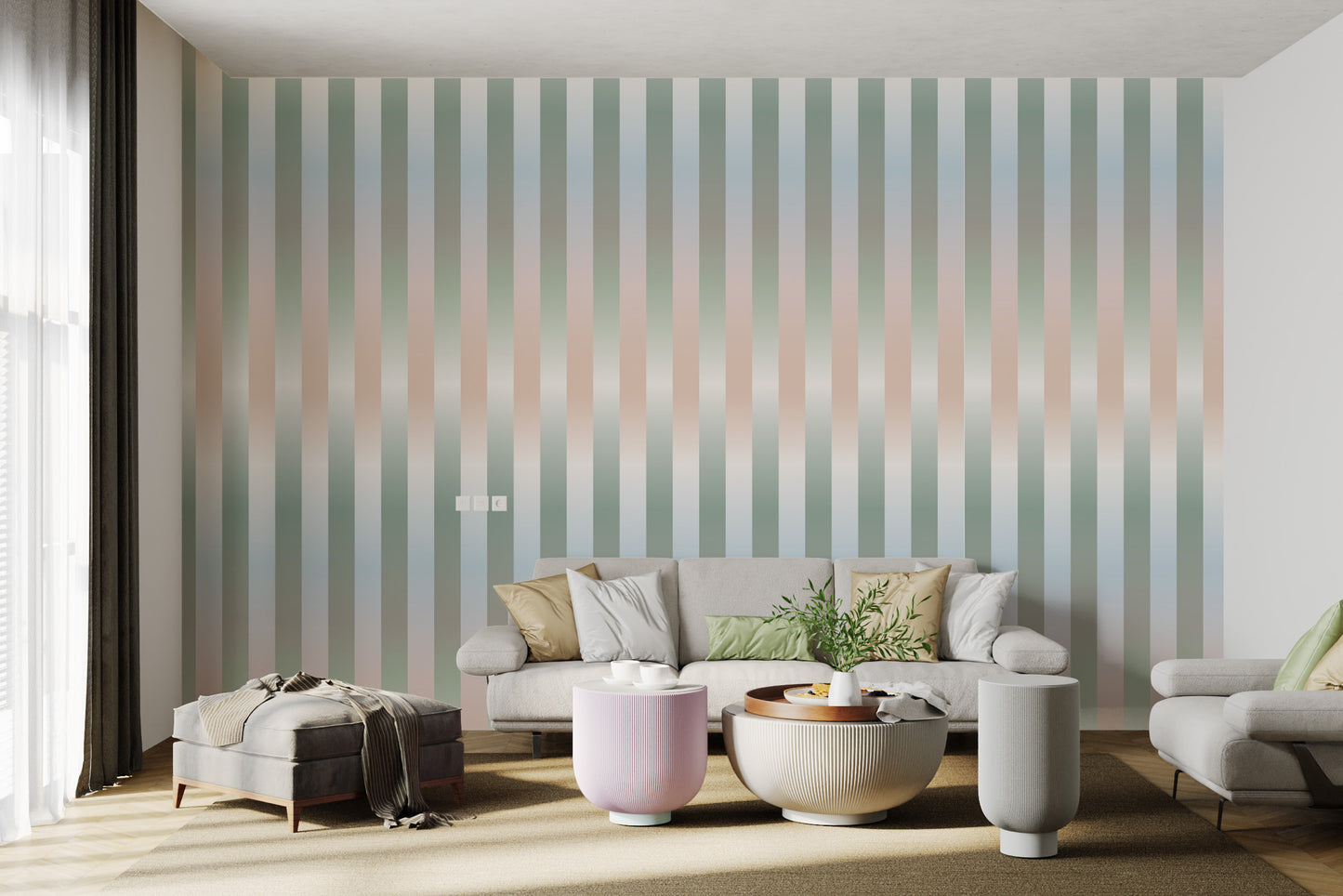 Modern Blurred Stripes Wall Art Mural
