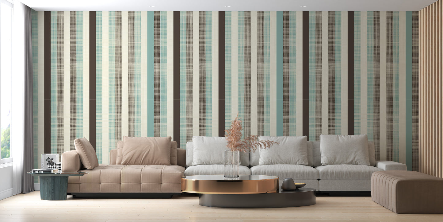 Fabric Stripped Pattern Wallpaper Wall Murals