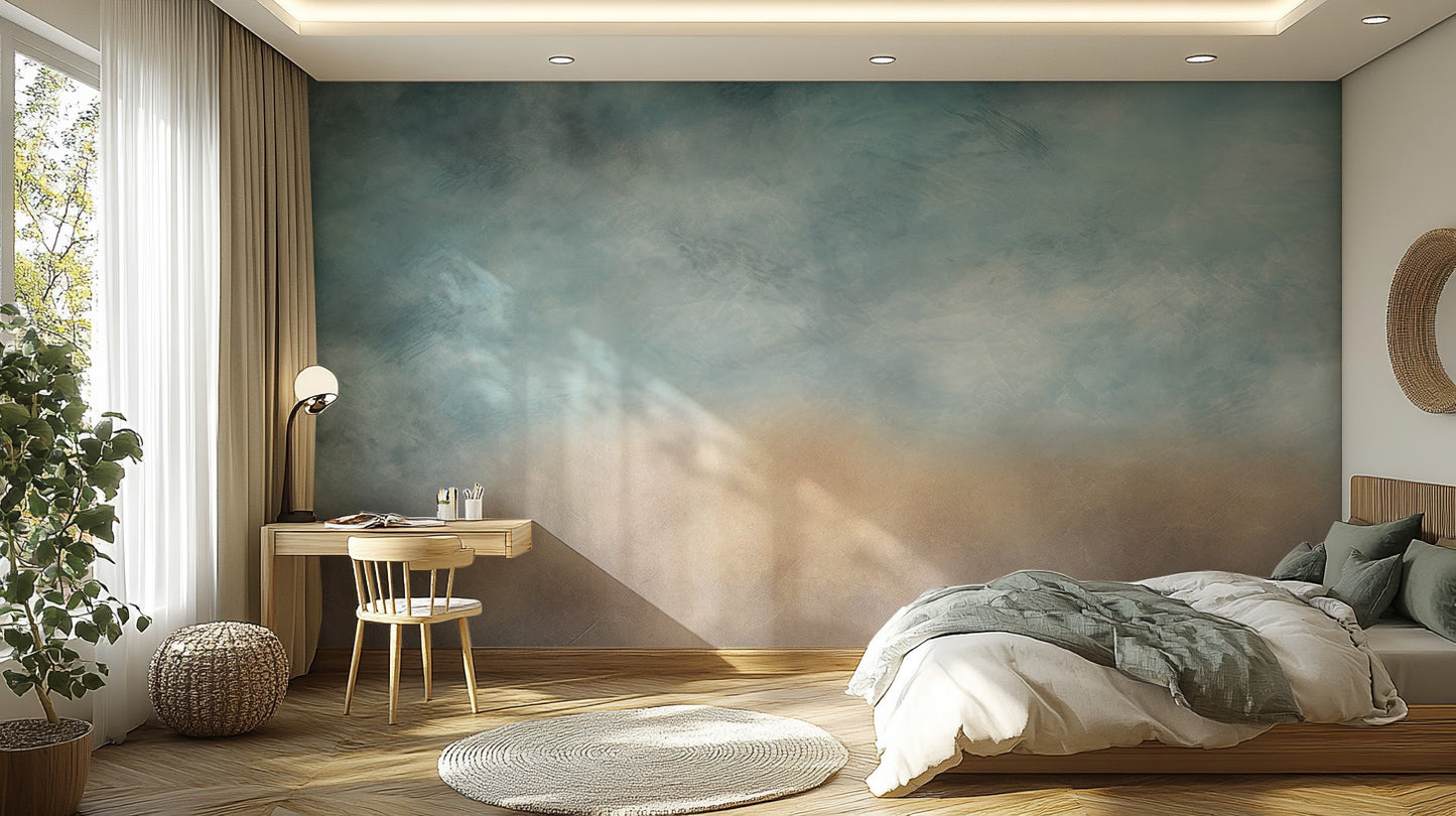 Soothing Ombre Cloud Wall Mural for a peaceful bedroom