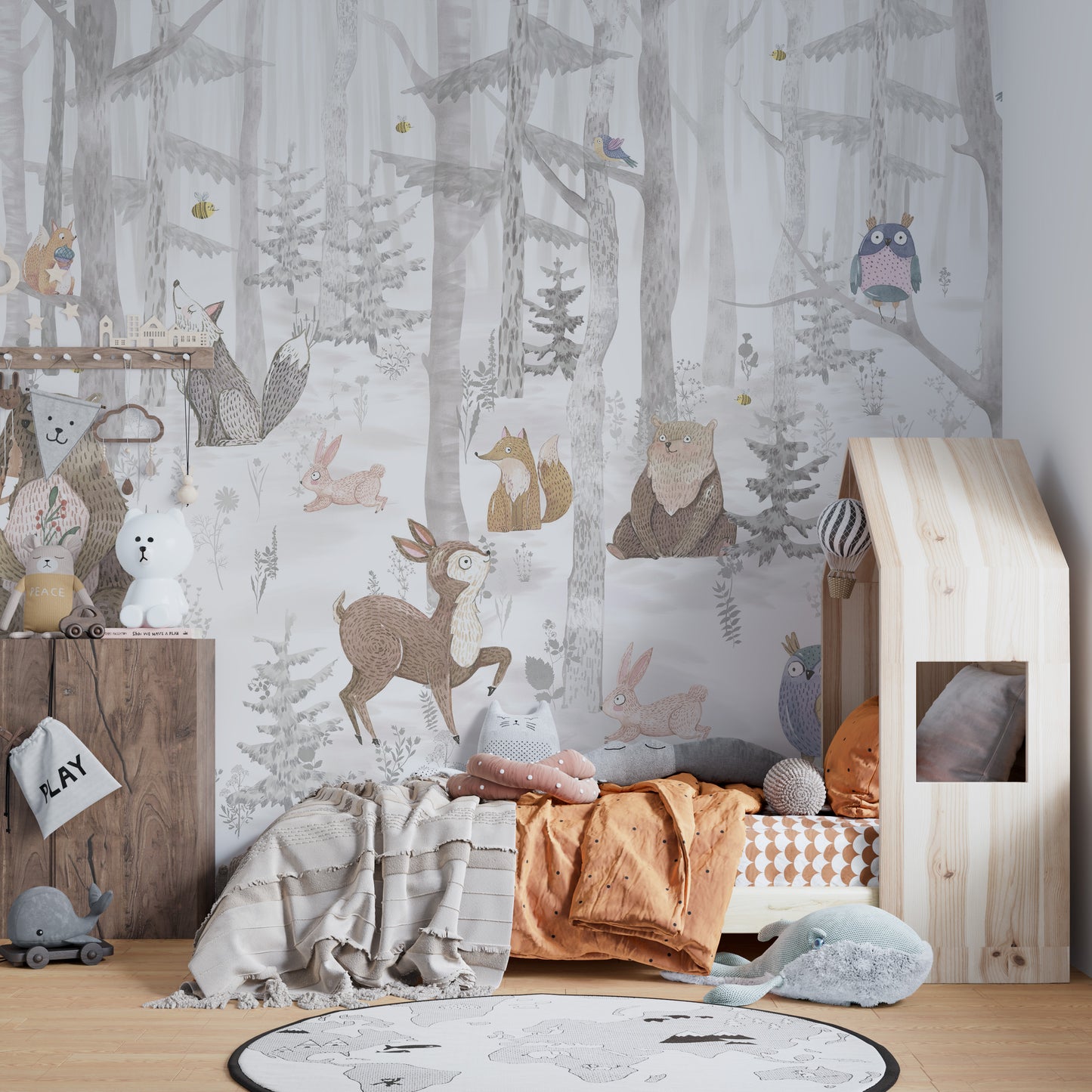 Watercolor Kids Animal Wallpaper Murals