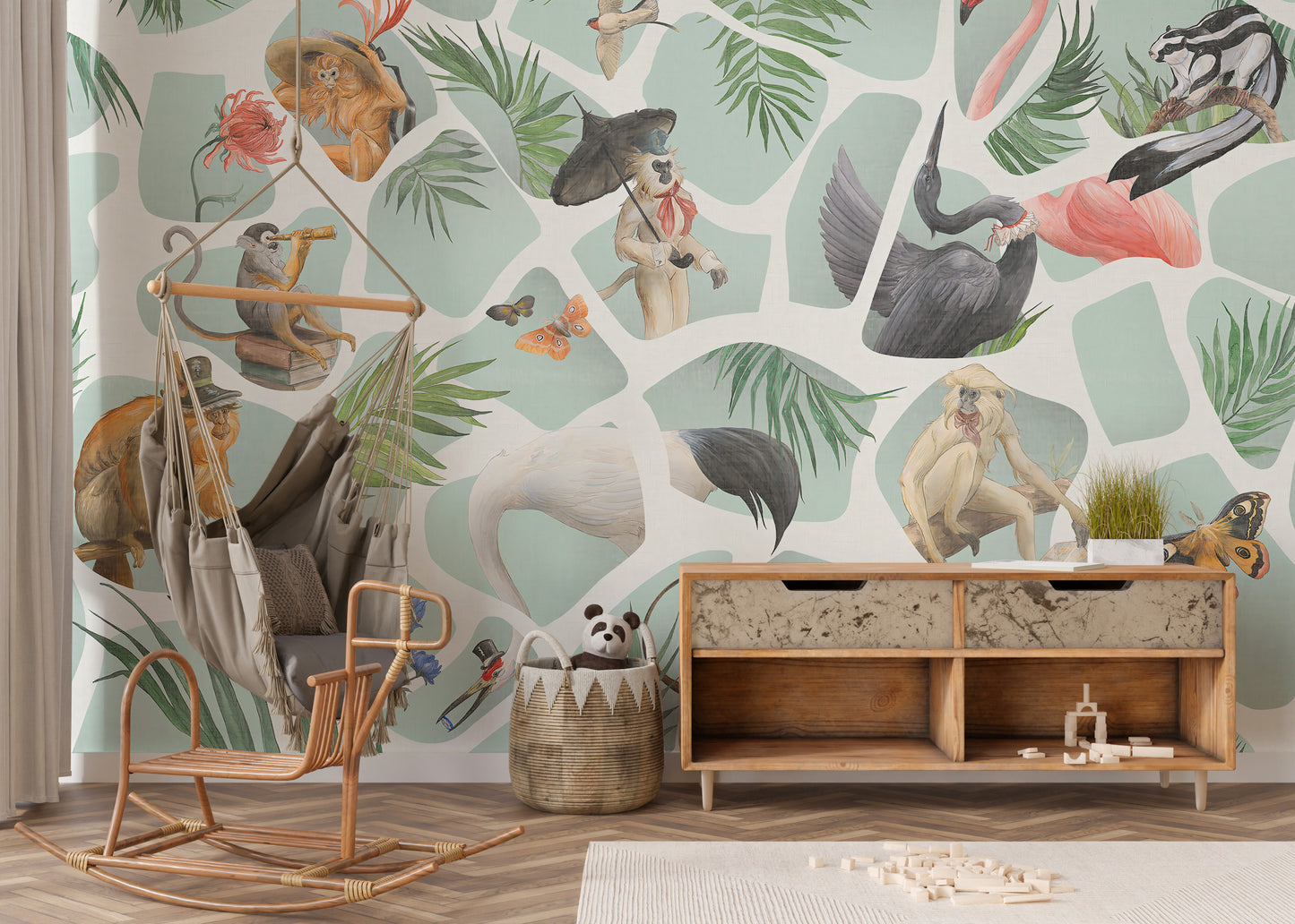 Watercolor Monkey wallpaper Mural