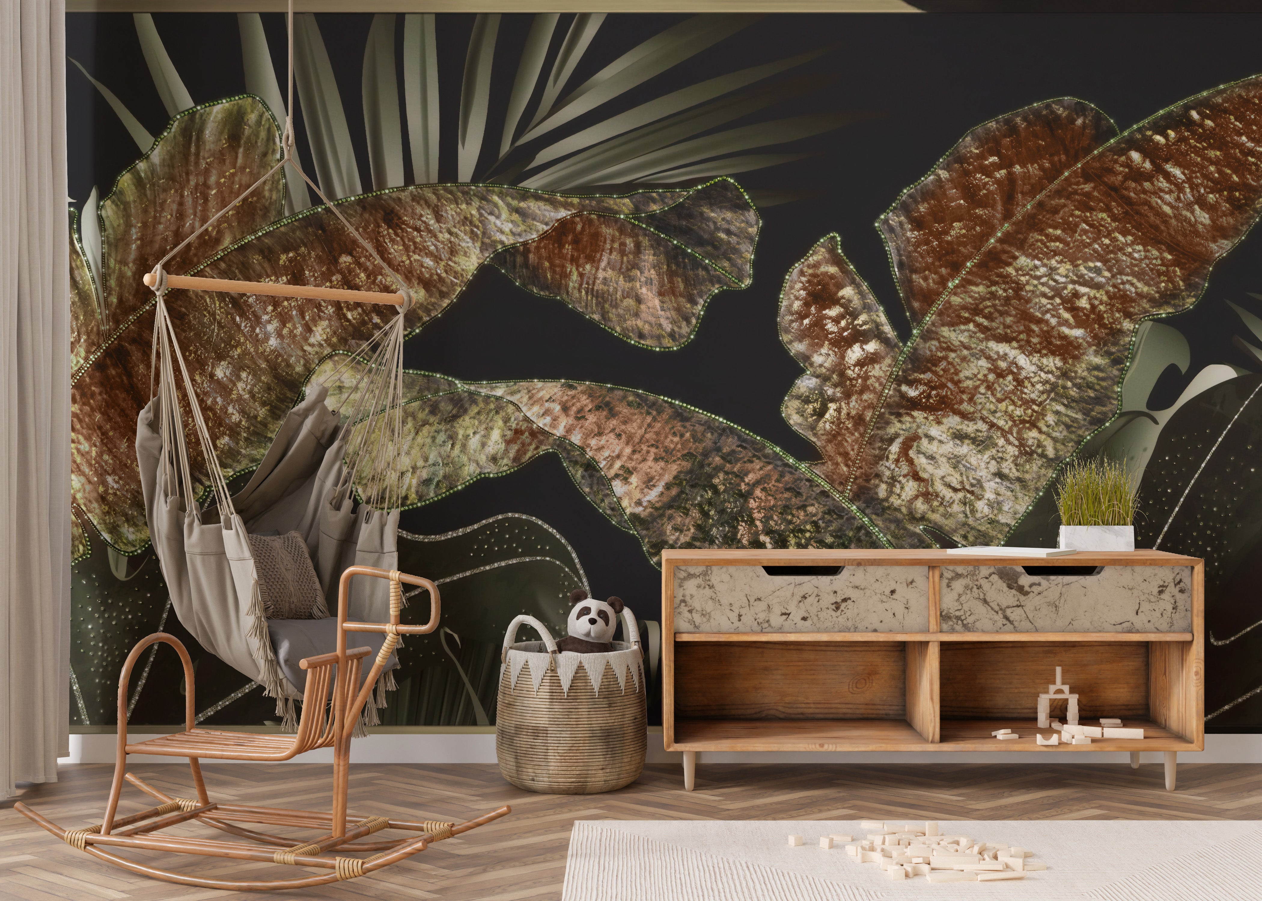 Bold Tropical Leaves Wallpaper Mural
