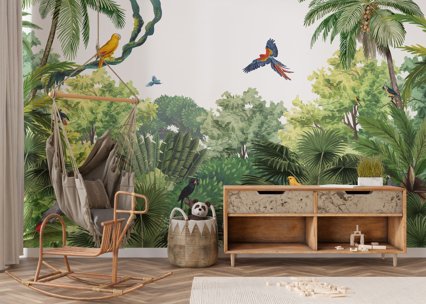 Vivid Green Jungle Wallpaper Murals