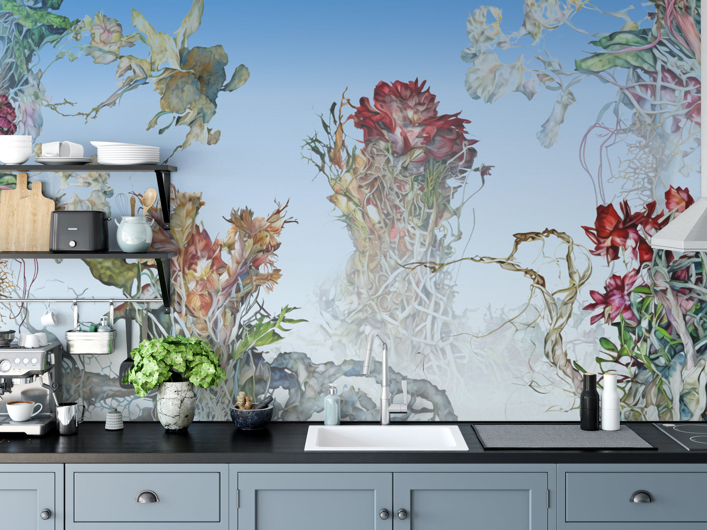 Colorful Flowering Roots Wallpaper Murals - Giffywalls