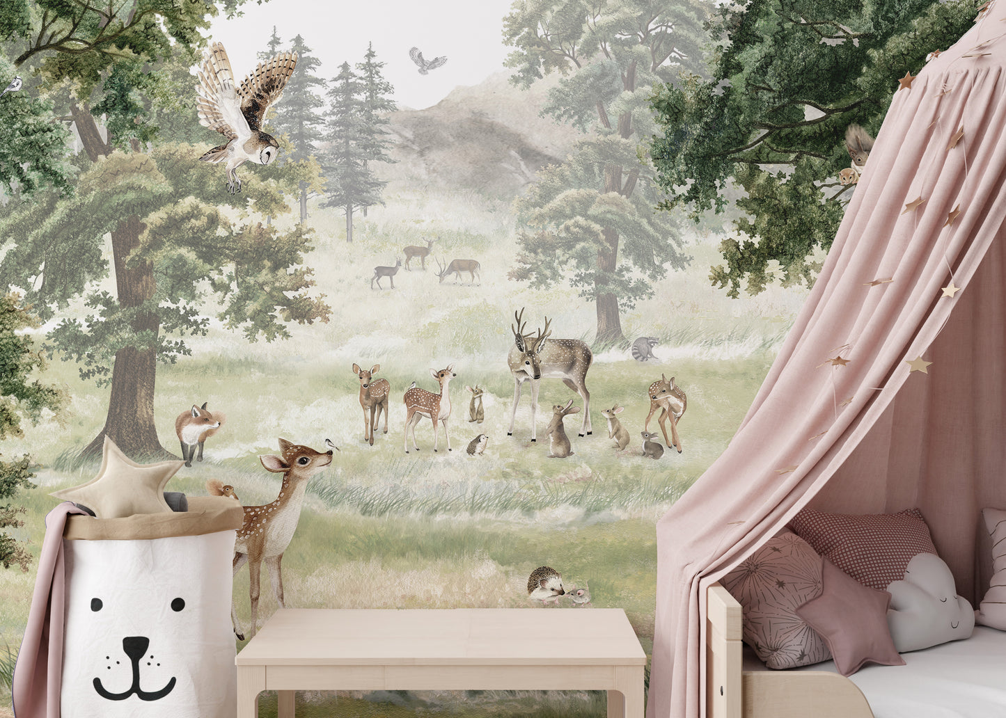 Forest fun wallpaper murals for kids room