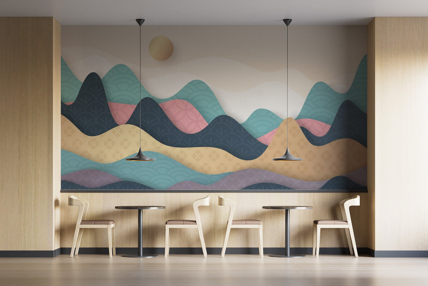 Colorful Wavy Mountains Wallpaper Murals