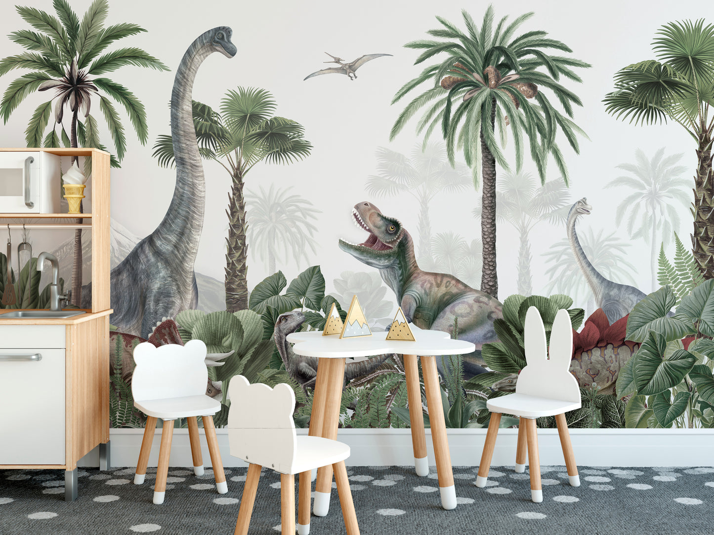 Watercolor Dinosaur wallpaper for walls