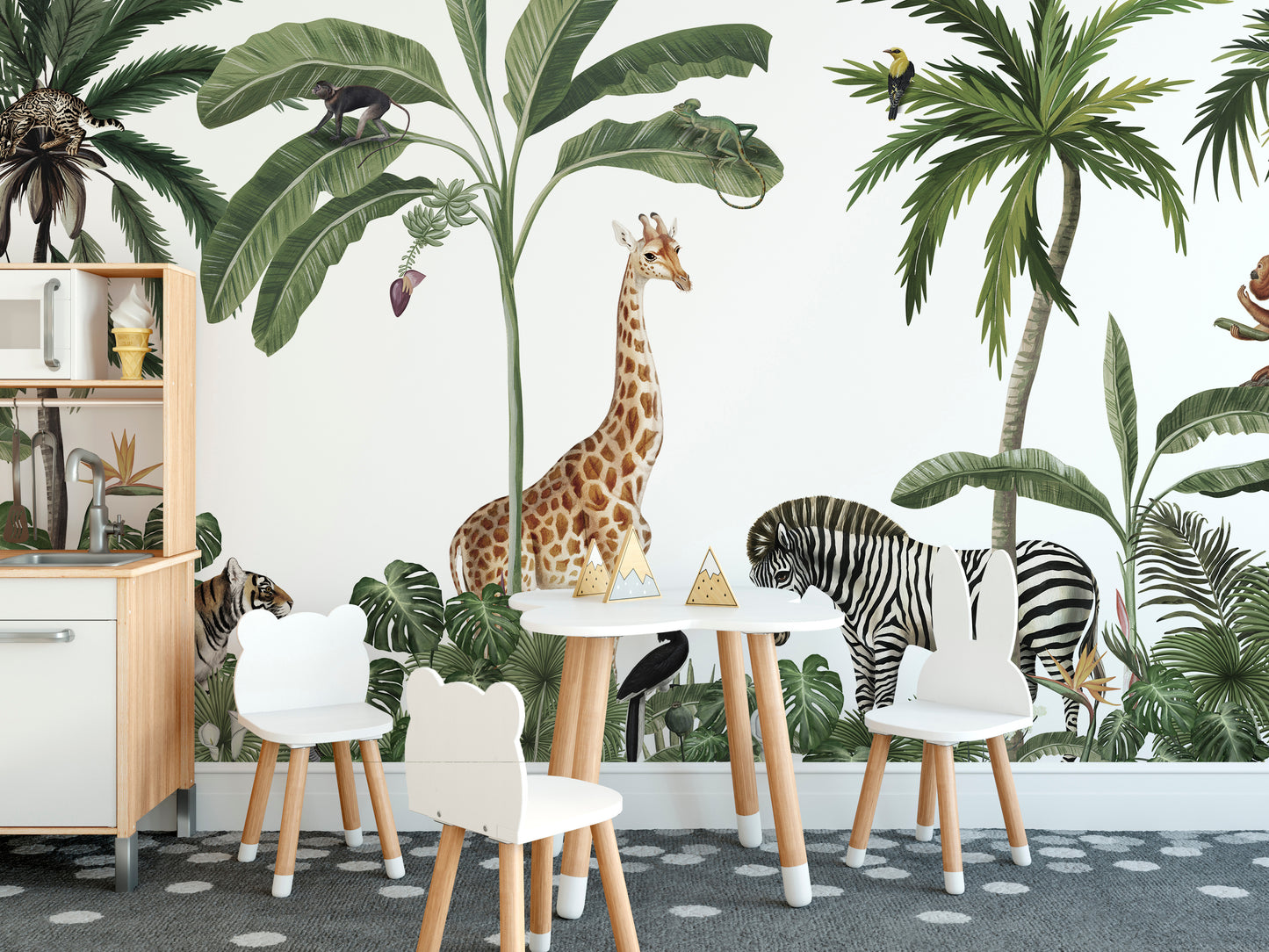 Tropical forest wild animals & trees wallpaper - Giffywalls