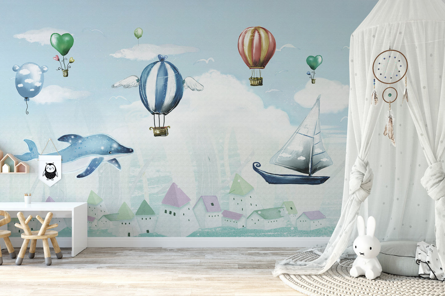 Hot Air Balloon Kids Room Wallpaper Murals