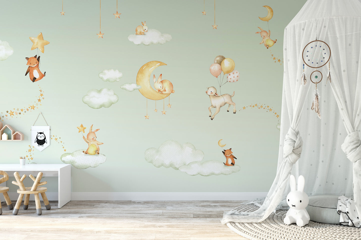 Green Sweet dreams wallpaper for kids room - Giffywalls