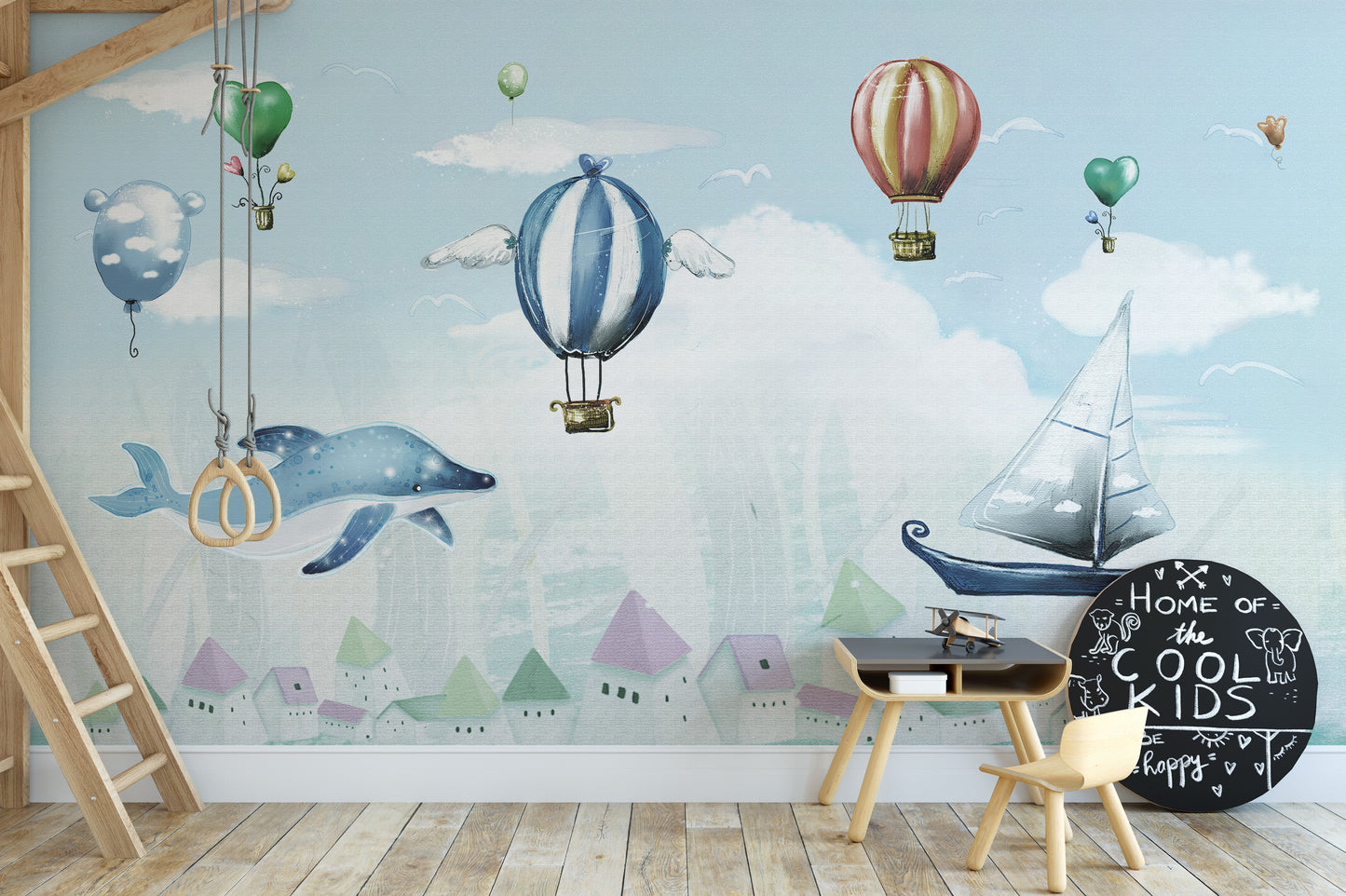 Hot Air Balloon Kids Room Wallpaper Murals