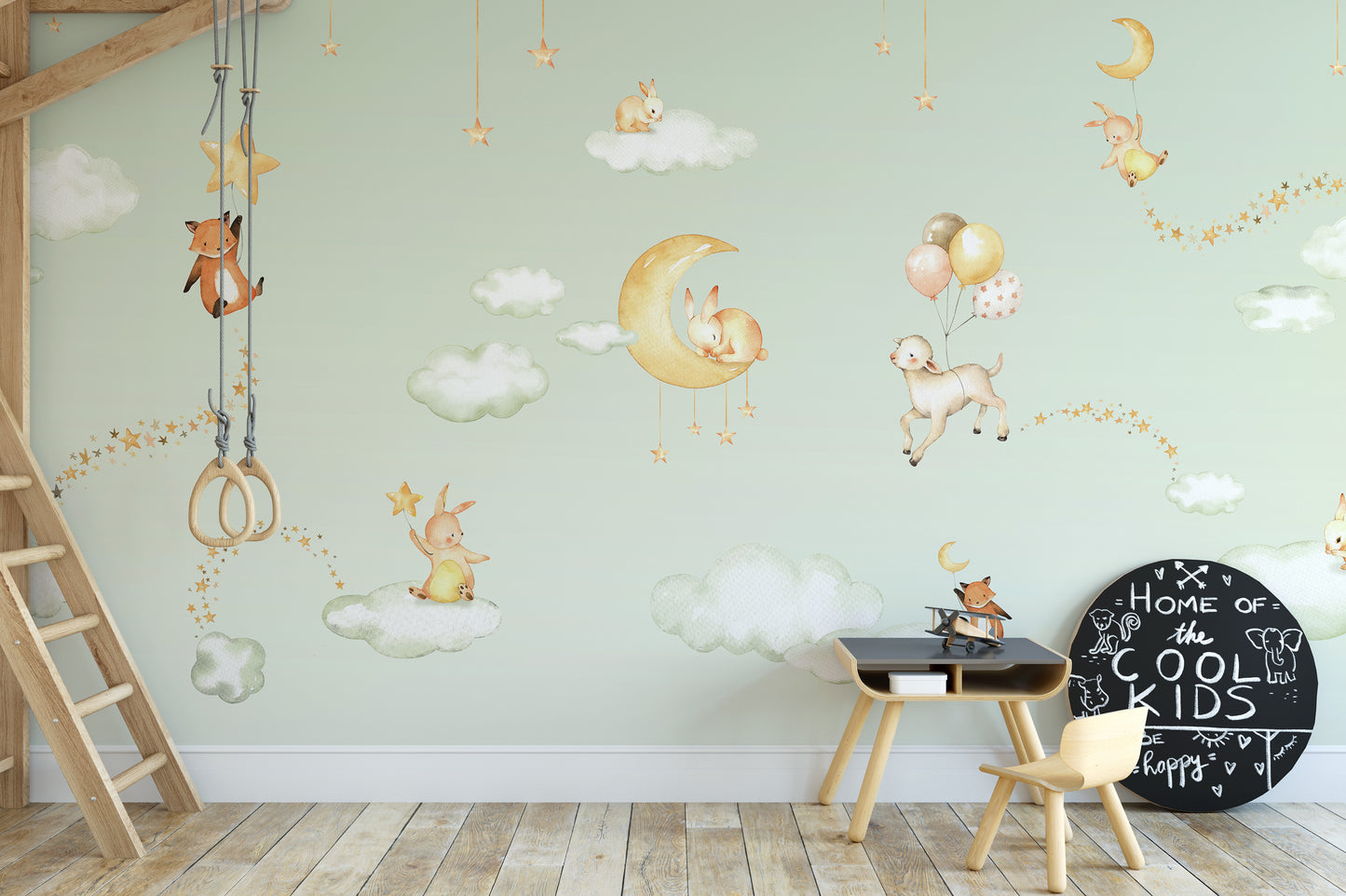 Green Sweet dreams wallpaper for kids room - Giffywalls