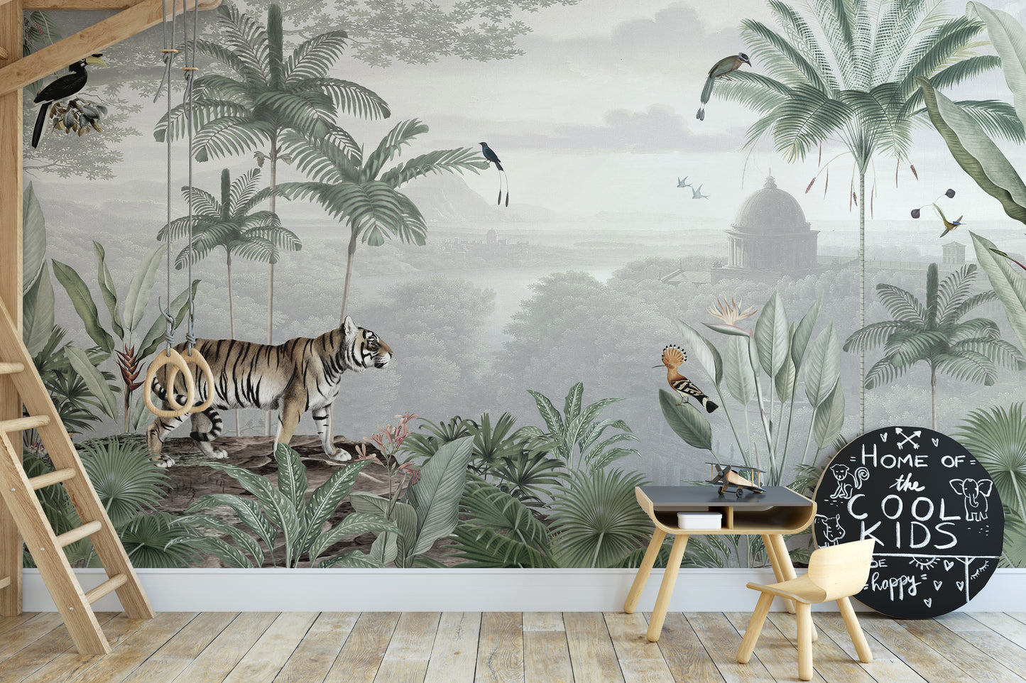 Tropical tiger wallpaper murals