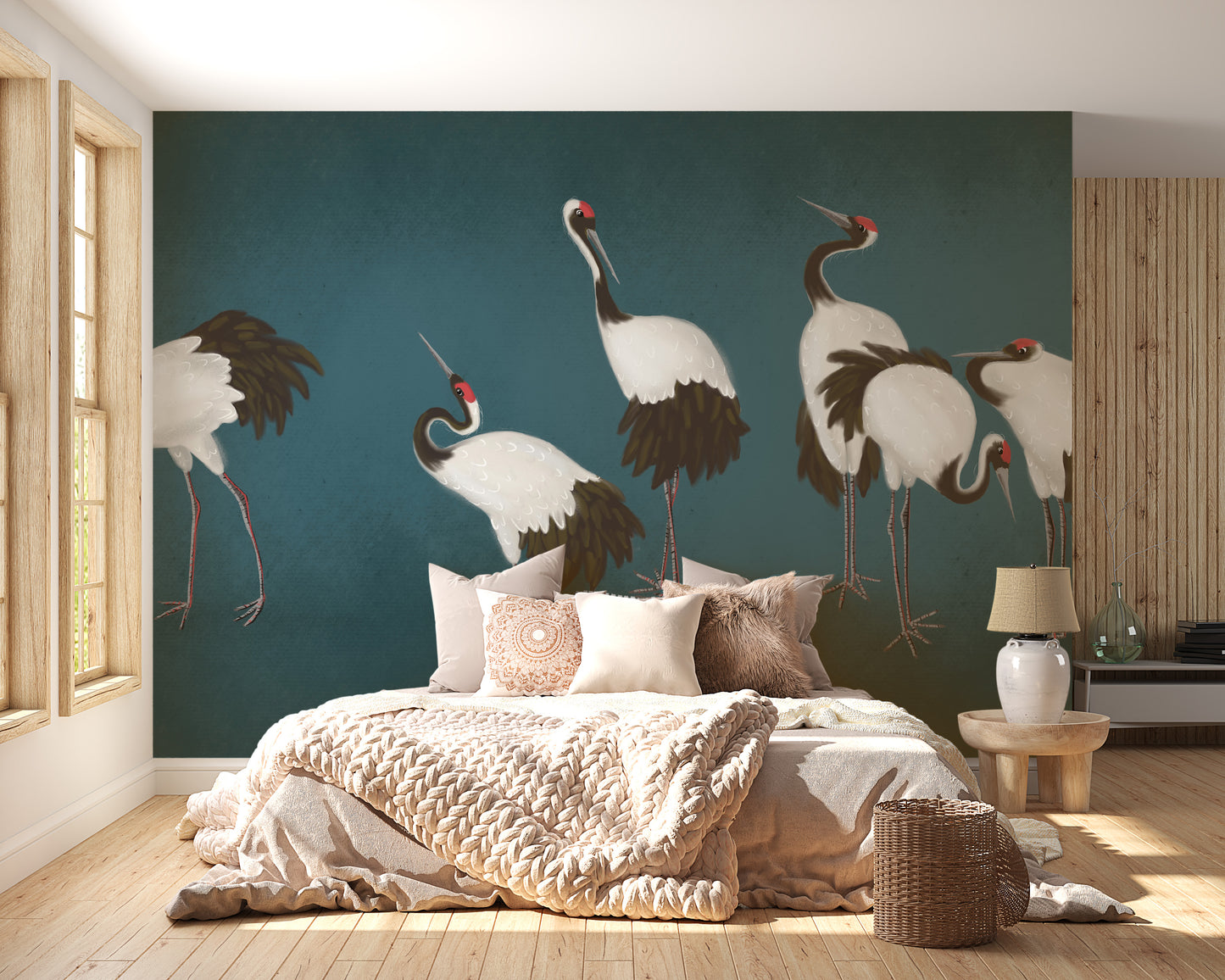 Elegant Crane Wall Mural