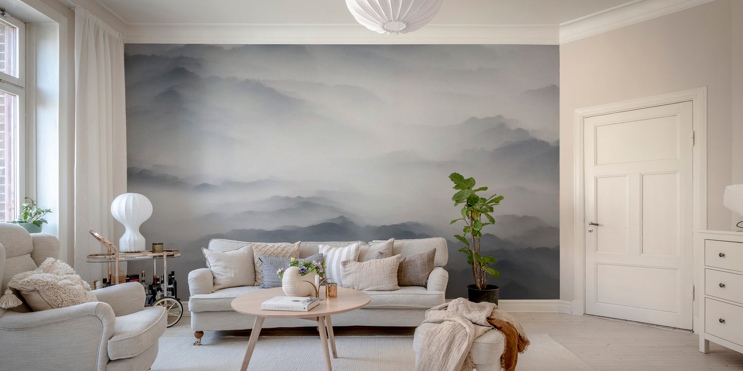 Foggy Mountains & Hills Wallpaper Mural