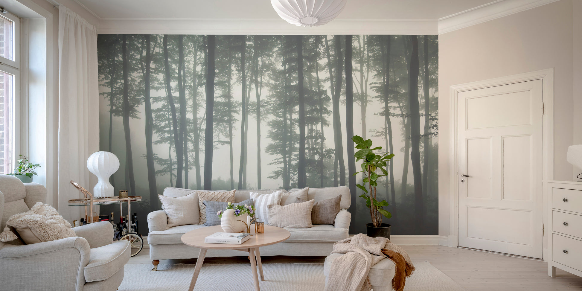 Dark Forest Trees for Halloween Wall Mural
