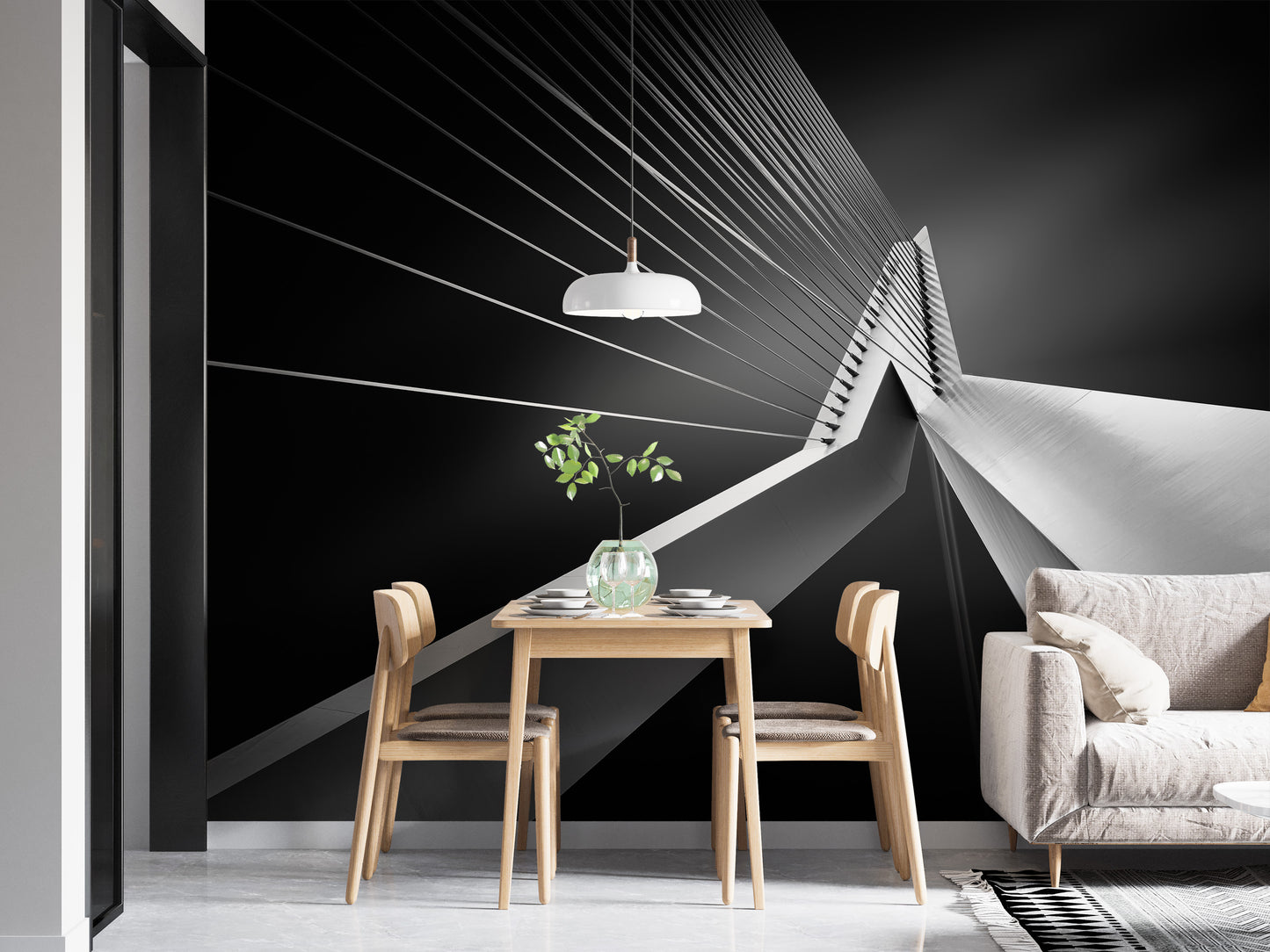 Erasmus Bridge Abstract Architectural Wall Mural