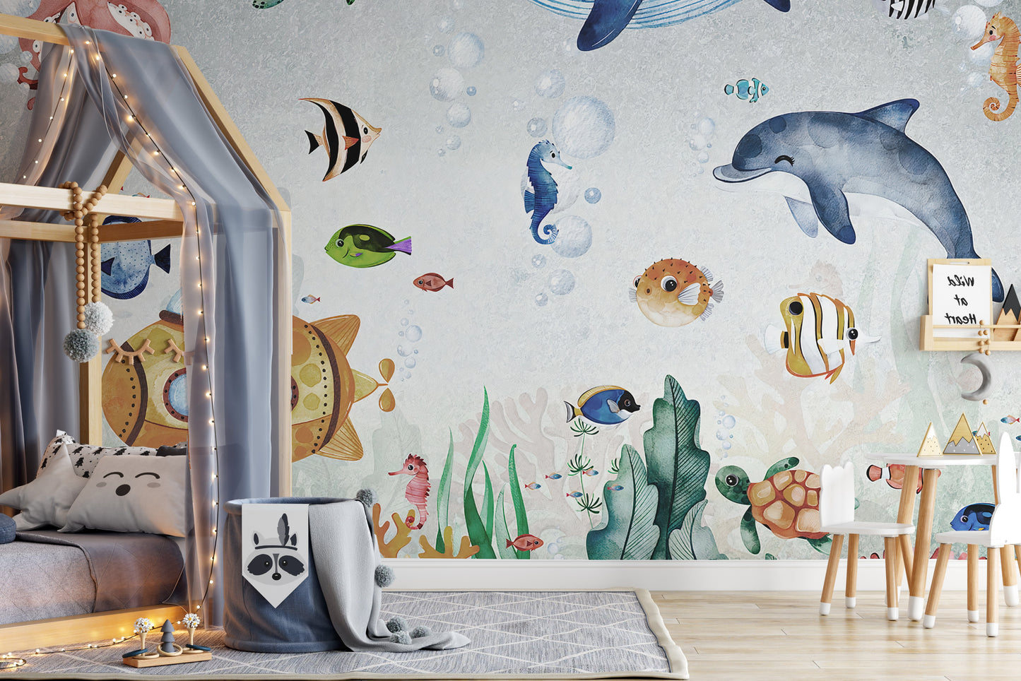 Astonishing Underwater Whales Wallpaper Mural