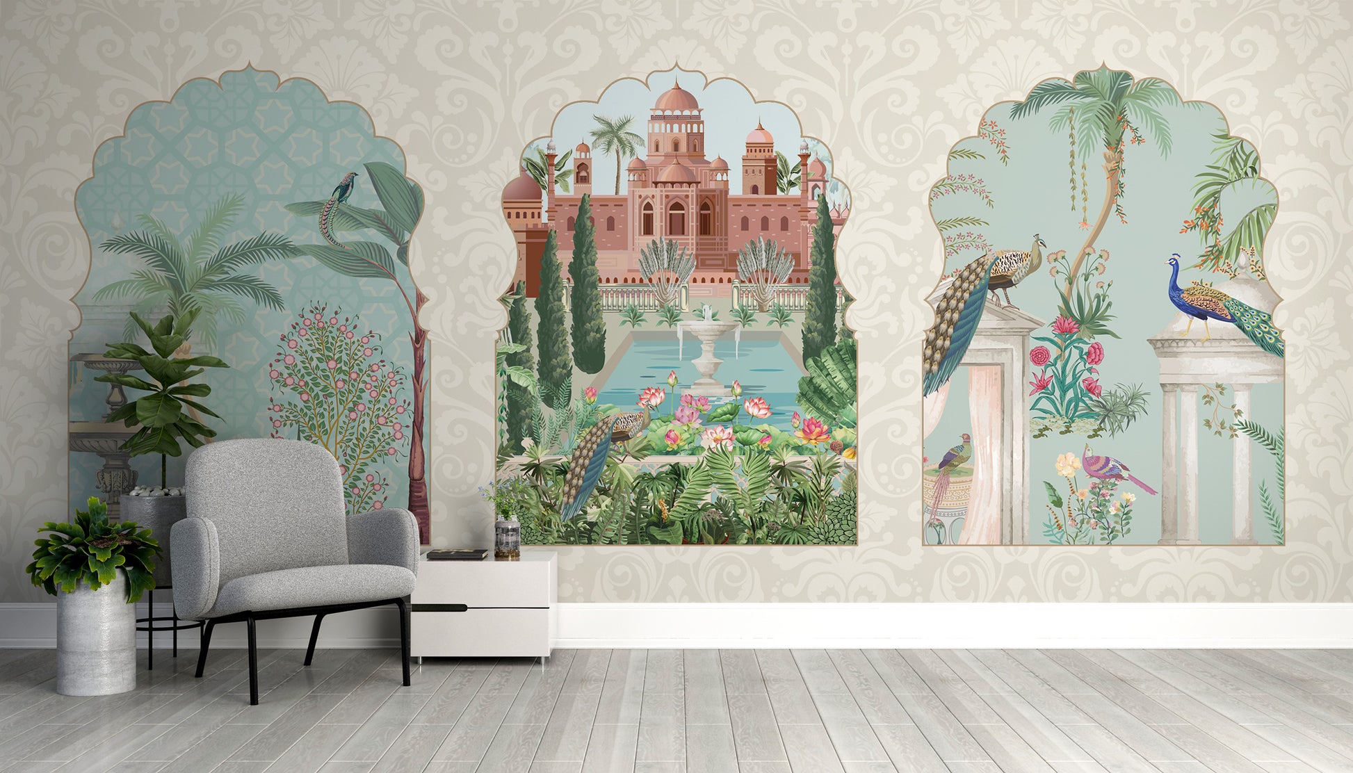 Majestic gardens wallpaper mural for sophisticated walls